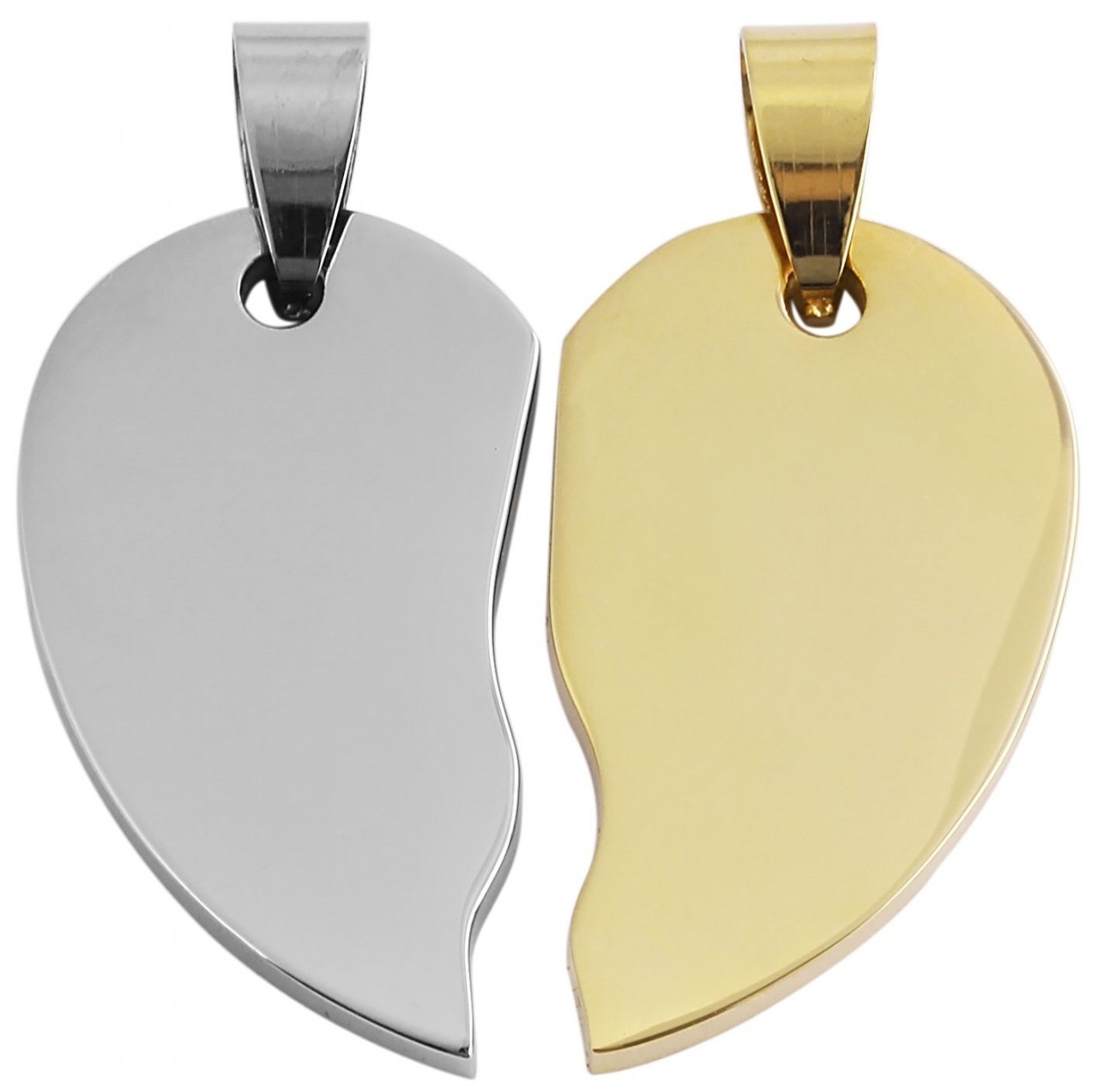 Kettenanhänger ADELIA´S "stylischer Herz Anhänger aus Edelstahl", gold, Schmuckanhänger, Damen, Edelstahl, Kettenanhänger