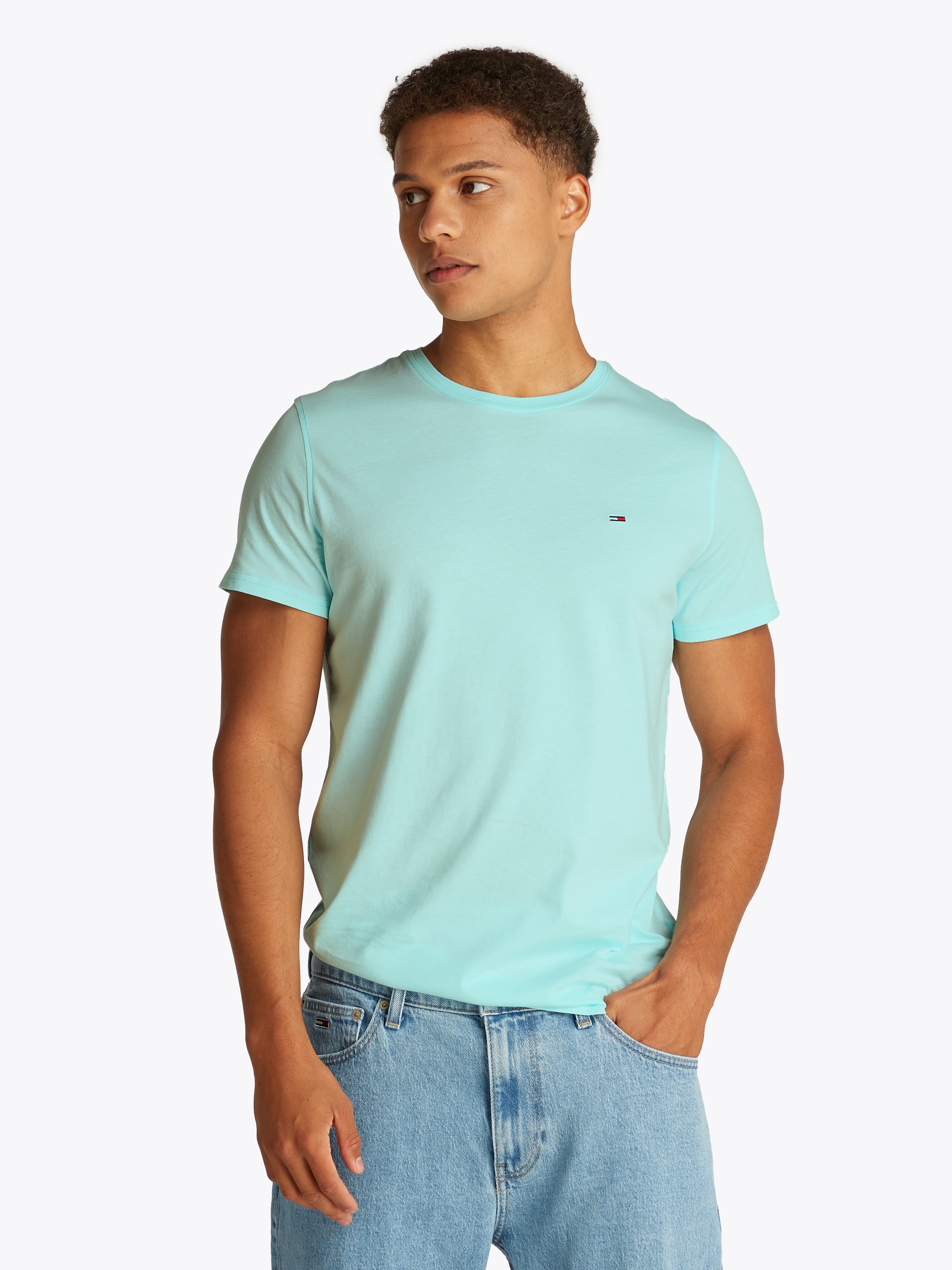 Tommy Jeans T-Shirt "TJM ESSENTIAL SOLID TEE", Regular Fit mit Rundhalsauss günstig online kaufen