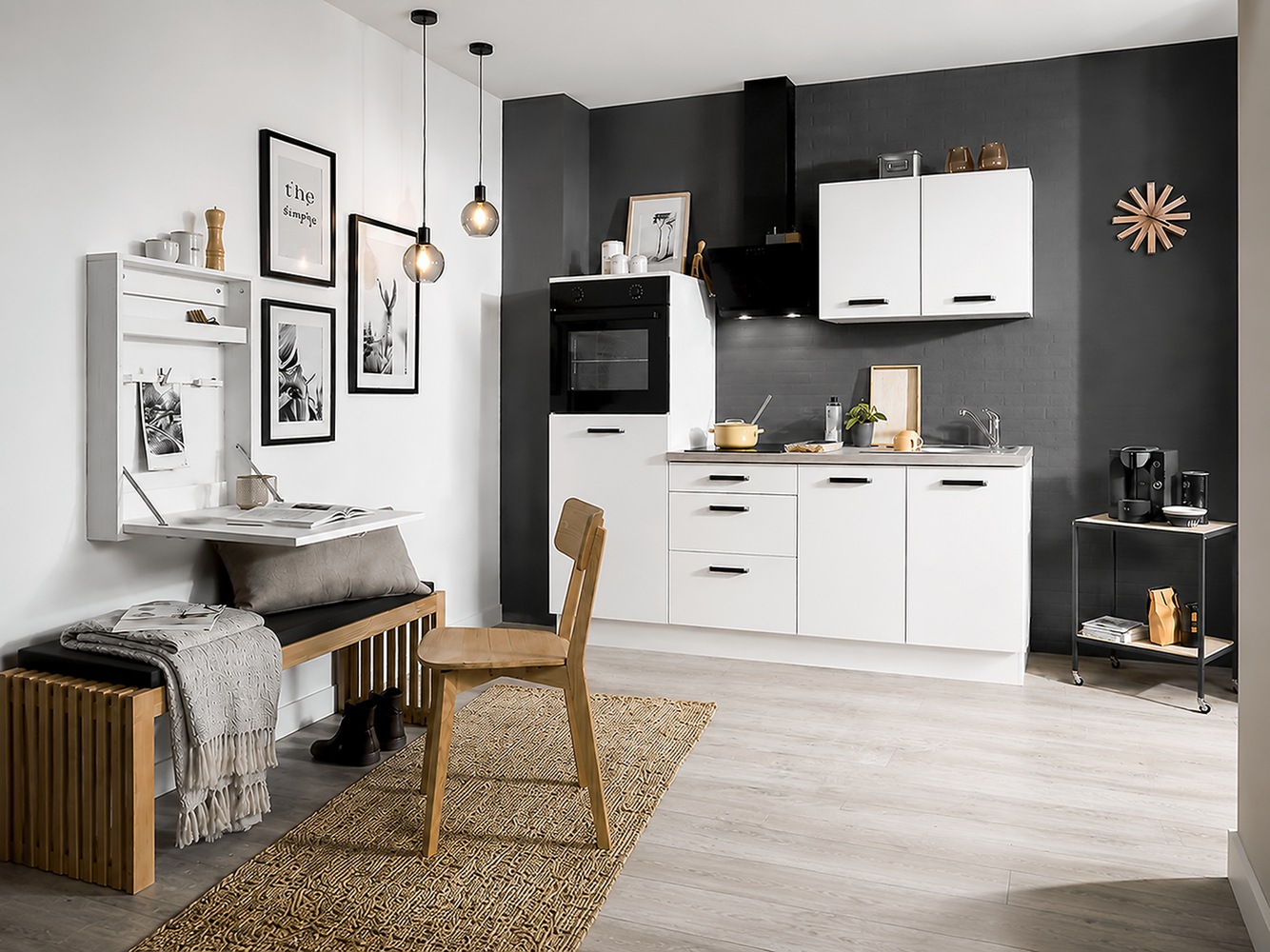 wiho Küchen Küchenzeile »Compact« Breite 210cm, wahlweise mit Geräten (ohne Kühlschrank)