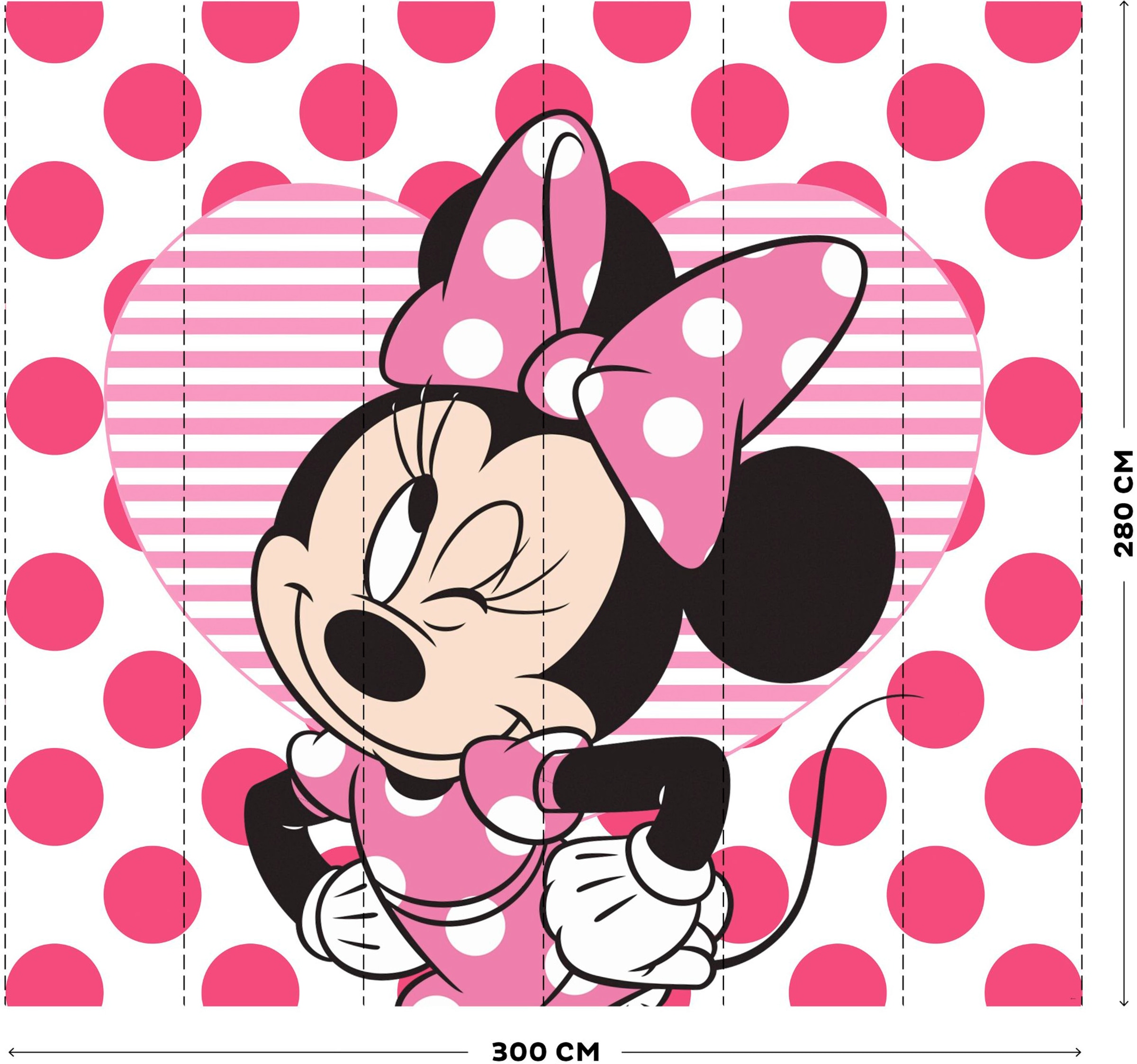 Disney Fototapete »Minnie mit Herz«, Rosa - 300x280cm