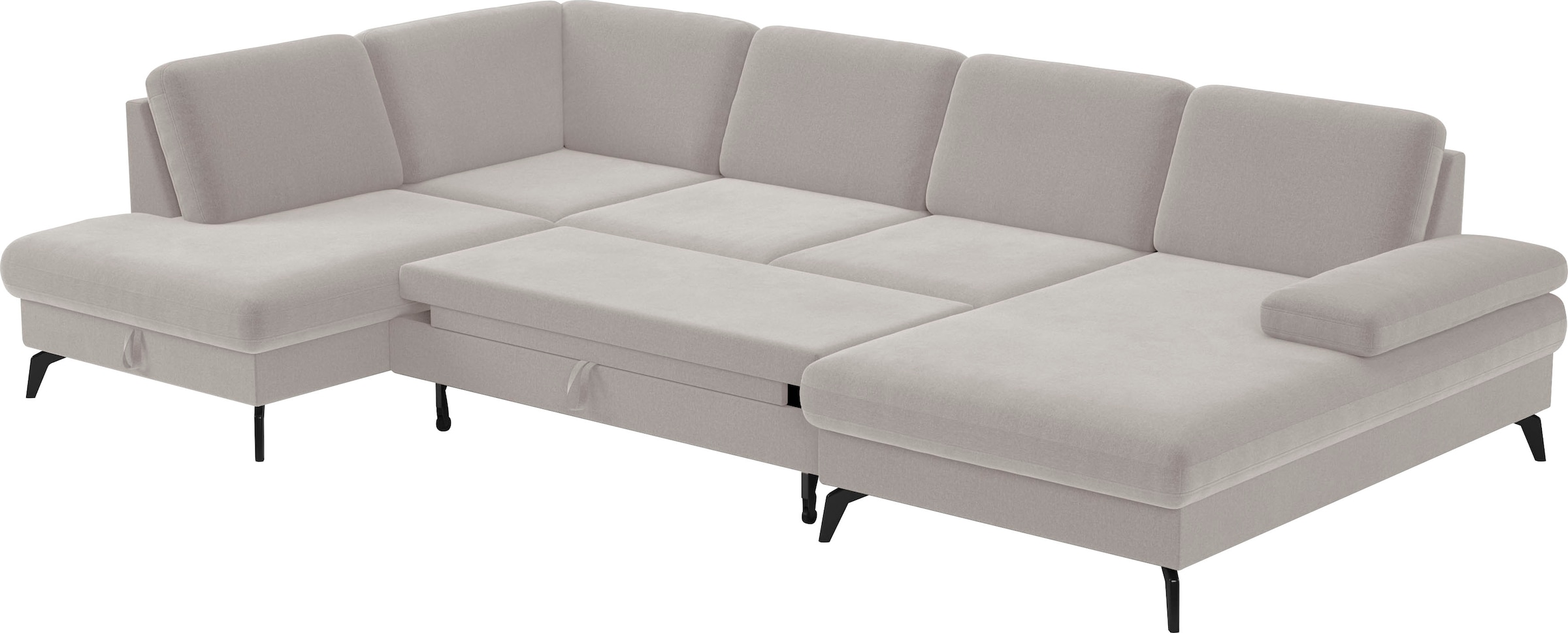 sit&more Wohnlandschaft »Morris U-Form, inkl. Sitztiefenverstellung«, wahlweise mit Armteilverstellung, Bettfunktion & Bettkasten