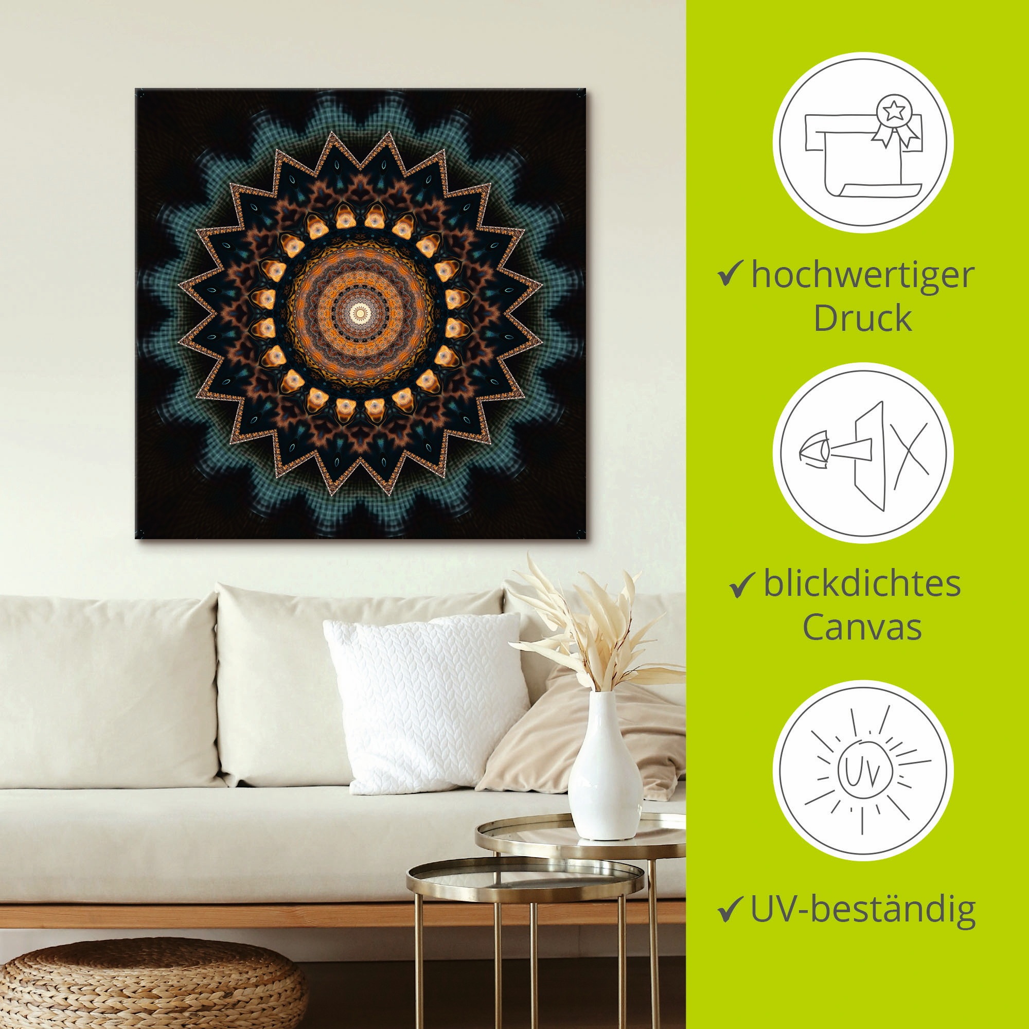Artland Wandbild »Mandala kosmisches Bewusstsein«, Muster, (1 St.), als Alubild, Outdoorbild, Leinwandbild, Poster, Wandaufkleber