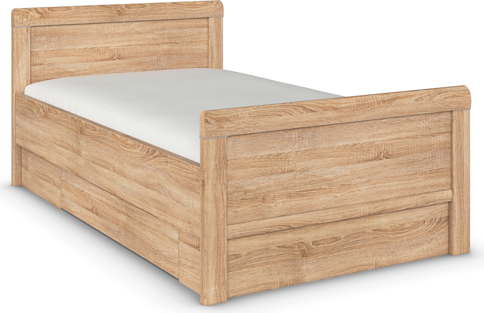 rauch "Bett Einzelbett Stollenbett Bettkästen EVELYN" in Komforthöhe mit Holzkopfteil sowie Schubladen MADE IN GERMANY