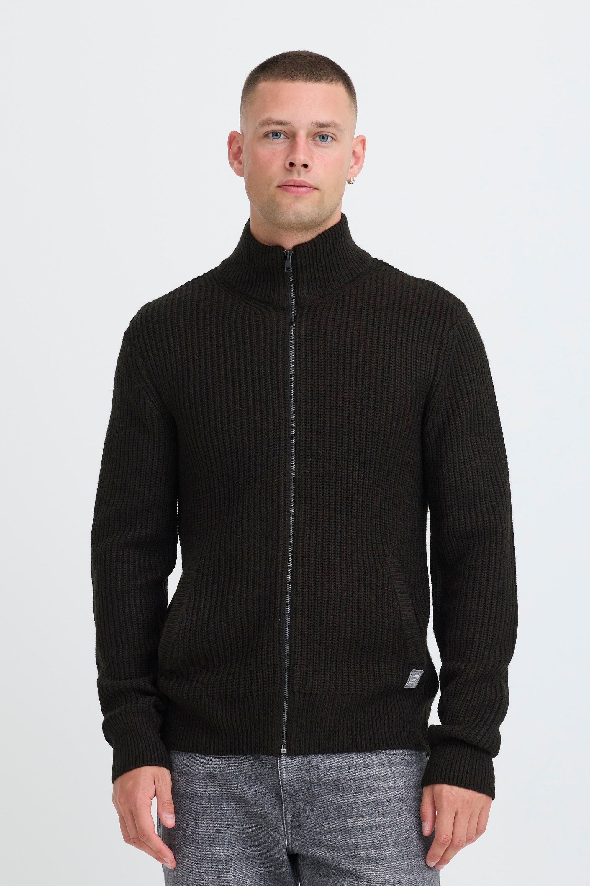 Strickjacke BLEND "Strickjacke BHMRibes", Herren, Gr. 3XL, schwarz, Obermaterial: 100% Polyacryl PAN., Strickjacken Strickjacke