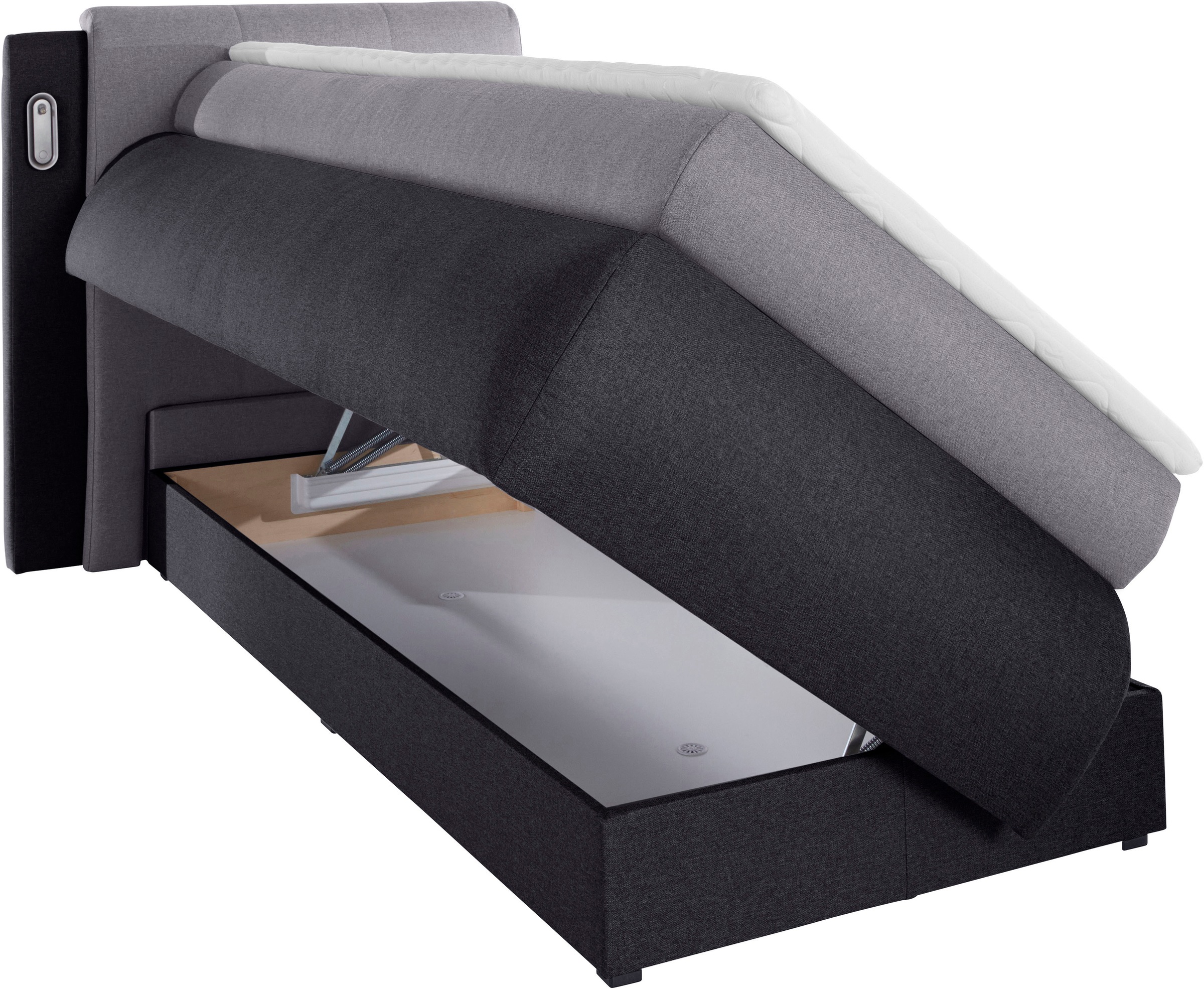 COLLECTION AB Boxspringbett »Borna«, inklusive Bettkasten, LED-Beleuchtung und Topper