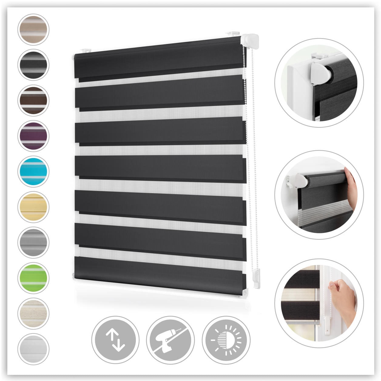 LICHTBLICK ORIGINAL Doppelrollo "Duo Rollo Klemmfix" Lichtschutz ohne Bohre günstig online kaufen