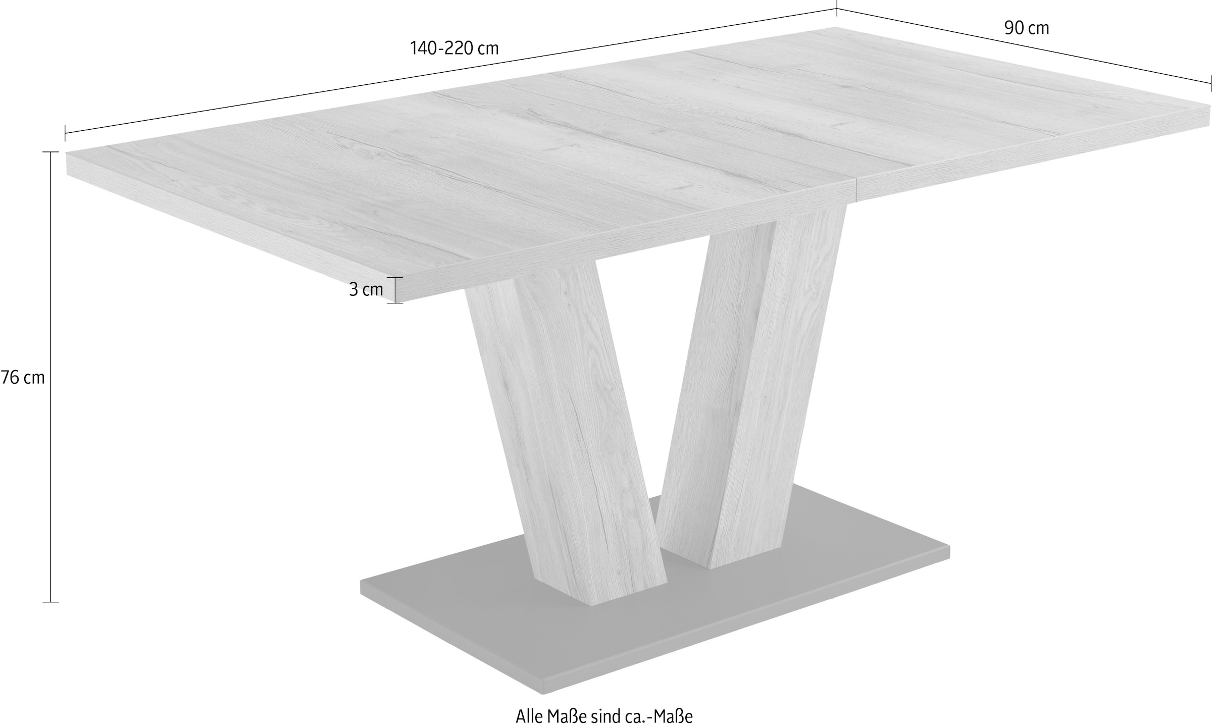 NIEHOFF SITZMÖBEL Esstisch »Multi Decor«, Synchronauszug, 2 Einlegeplatten, Höhe 76