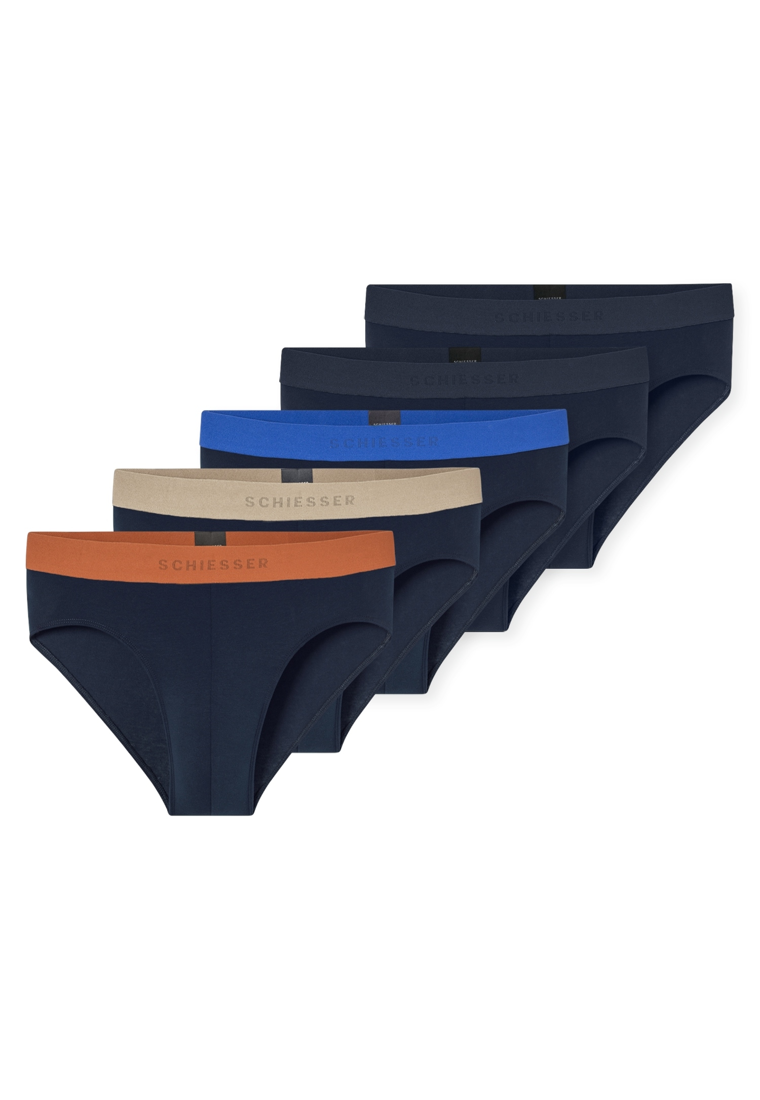 SCHIESSER Herren Rioslip "95/5 Multipacks", Gr. 6, bunt, Single Jersey, Obermaterial: 95% Baumwolle, 5% Elasthan, Unterhosen, ohne Eingriff, Logobund