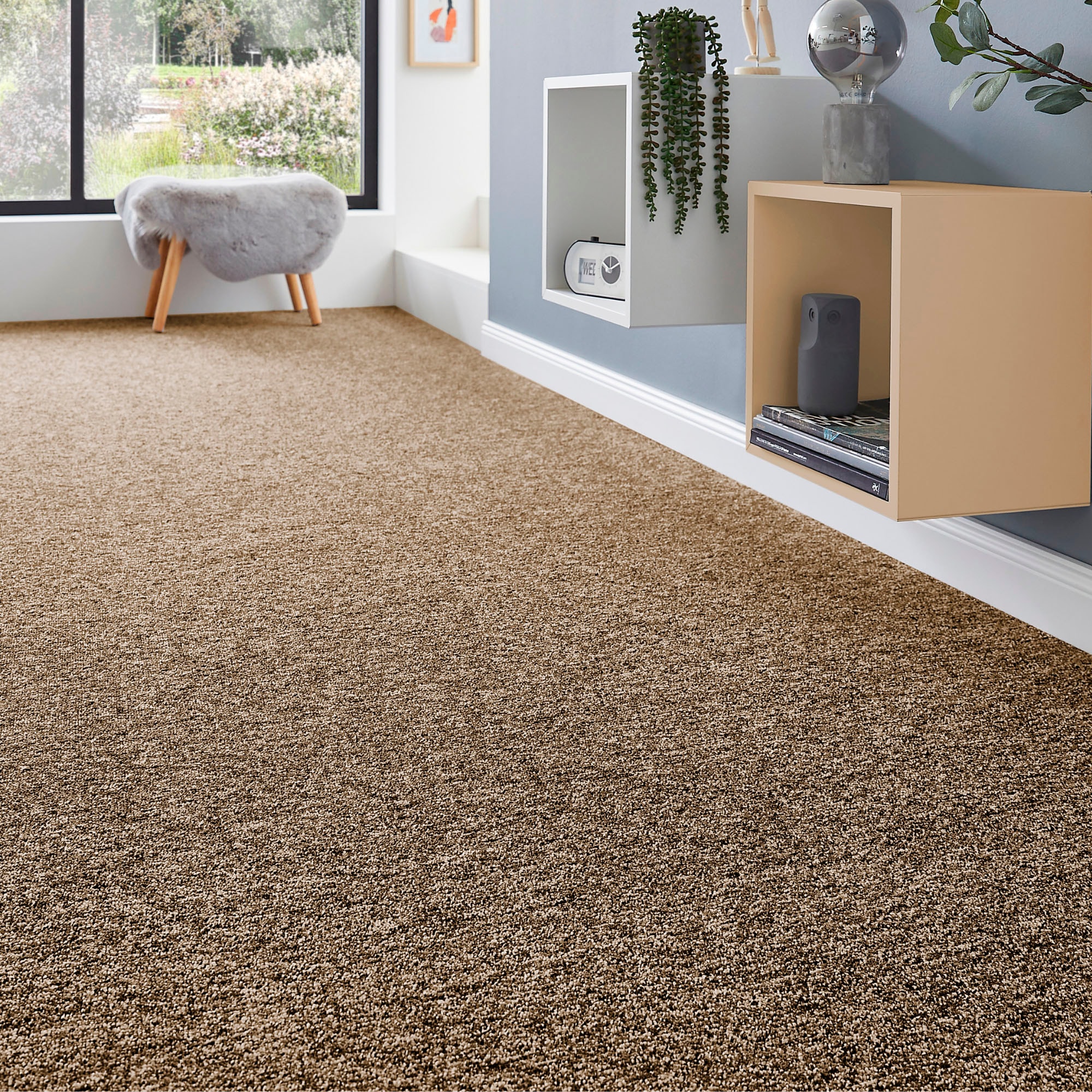 Teppichboden »Schlinge Matz«, rechteckig, meliert, Breite 400 cm oder 500 cm,...