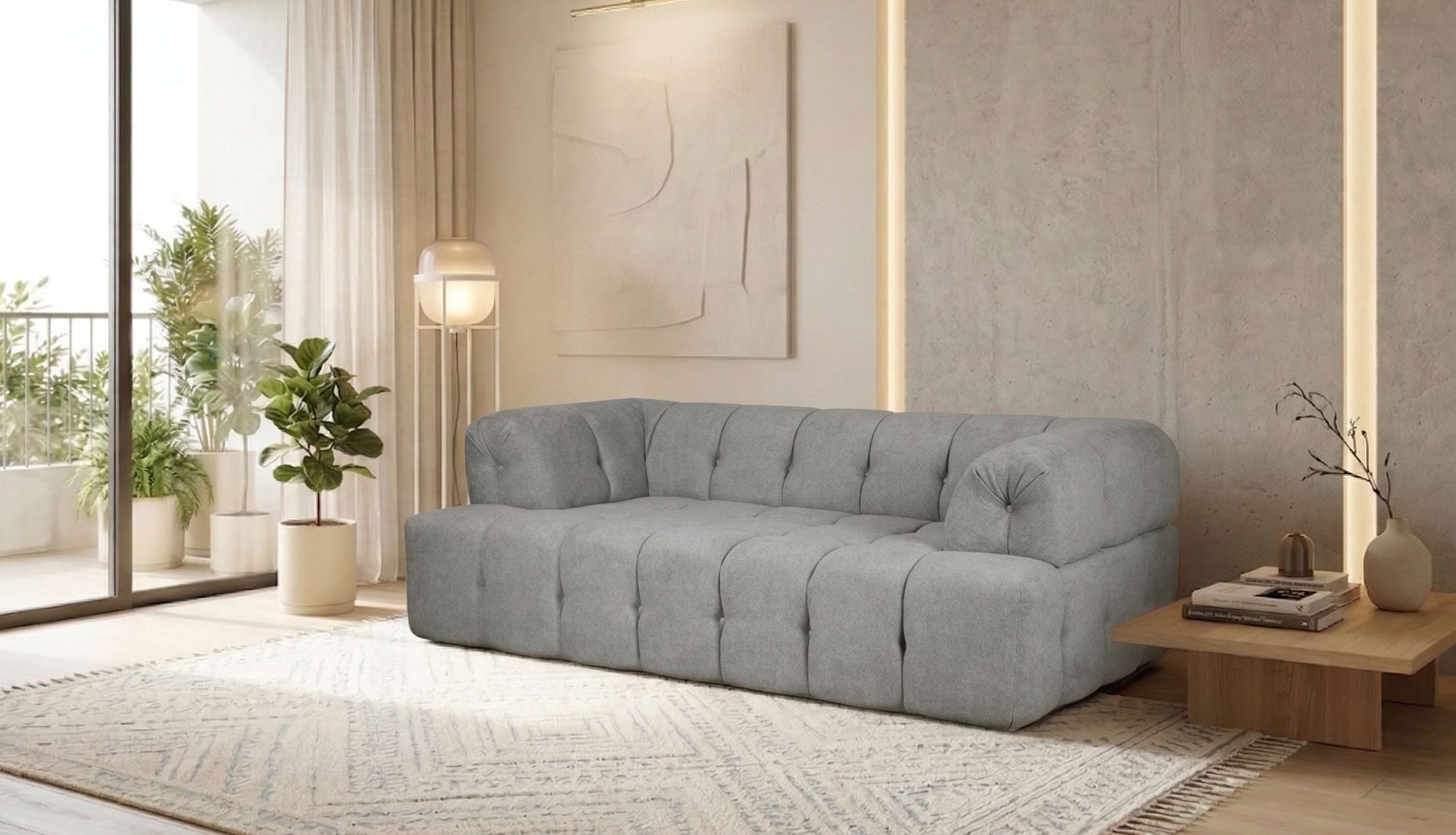 Home affaire 2-Sitzer "APERIRE Design-Sofa, moderne Steppung, Breite 180 cm" mit Wellenunterfederung, gemütlich und modern, komfortables Sitzgefühl