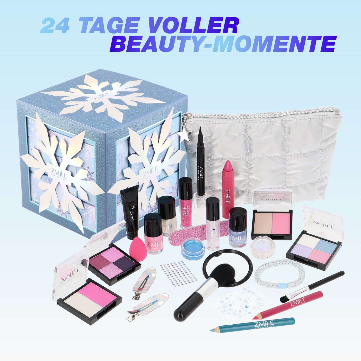 ZMILE COSMETICS Kosmetik-Adventskalender »ZMILE COSMETICS  Adventskalender Snow Flake Cube frosty white« ab 12 Jahren vegan