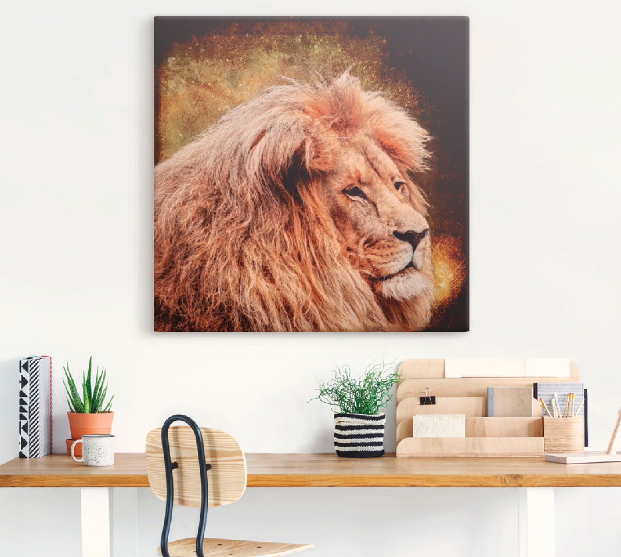 Artland Wandbild »Löwe«, bestellen versch. oder St.), Größen als | Leinwandbild, (1 BAUR Poster in Wildtiere, Wandaufkleber