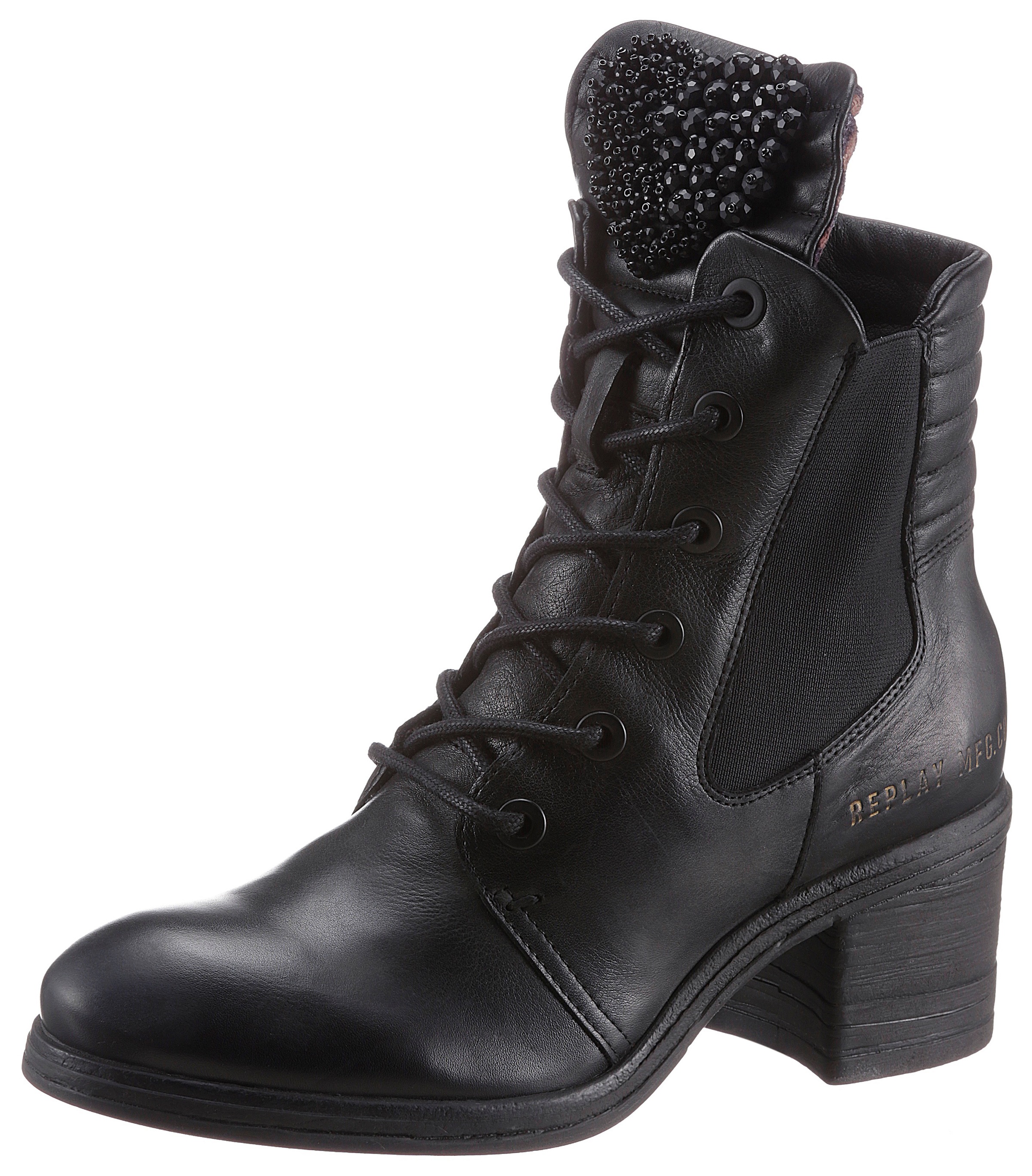 Replay Schnürstiefelette Dolly, mit modischen Zierperlen
