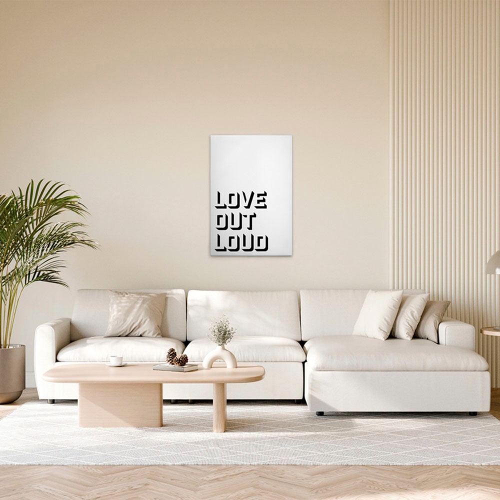 A.S. Création Leinwandbild "Love Out Loud - Wandbild Schwarz Weiß Keilrahme günstig online kaufen