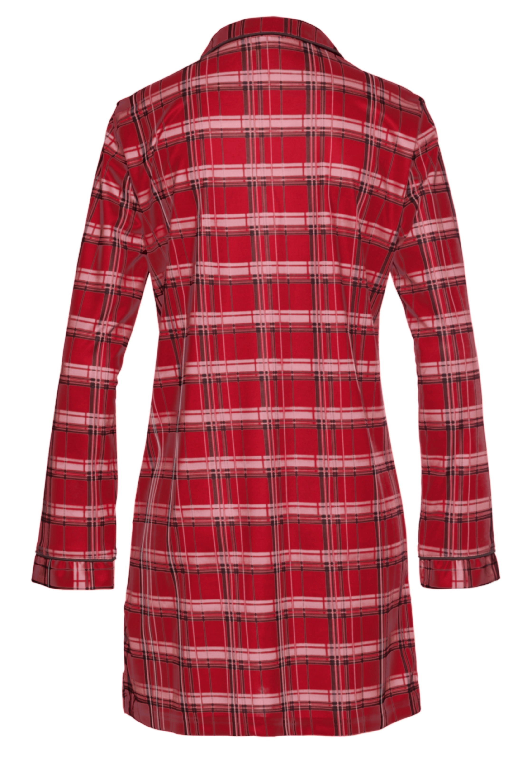 Thumbnail - H.I.S Nachthemd Brusttasche aus Flanell im Karo-Design