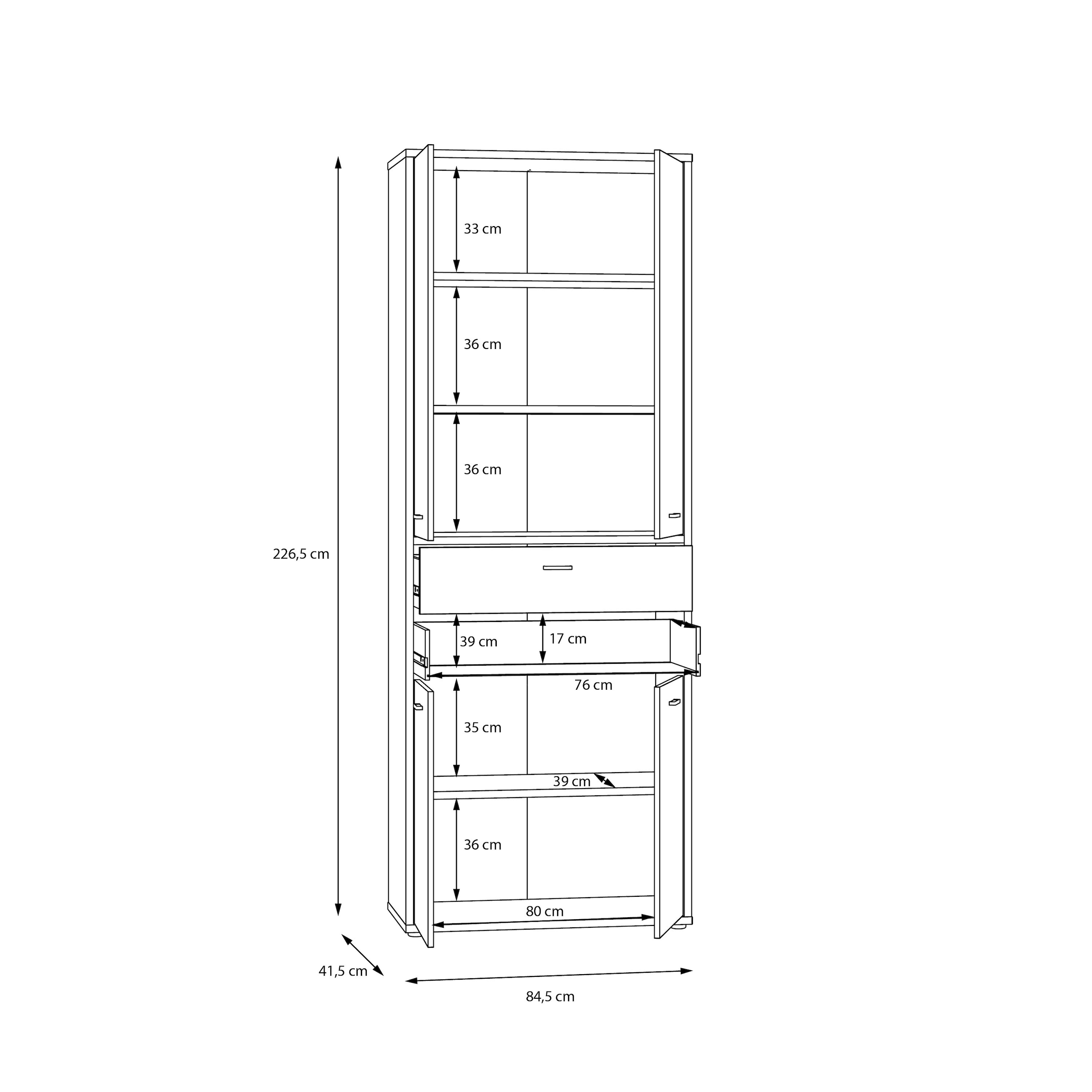Moderner FORTE »Ice Office, das Home Valley«, 84,5 cm BAUR Mehrzweckschrank Aktenschrank für | Breite