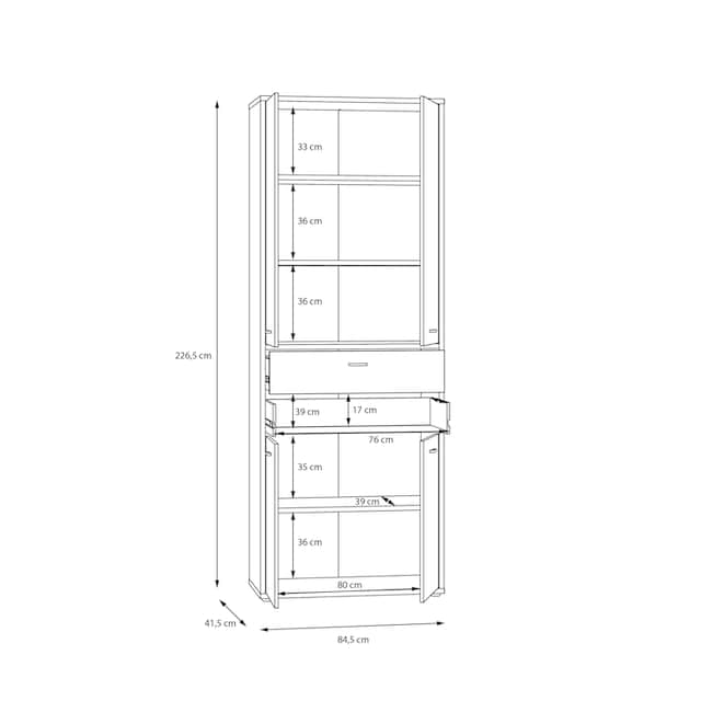 FORTE Mehrzweckschrank »Ice Valley«, Moderner Aktenschrank für das Home  Office, Breite 84,5 cm | BAUR