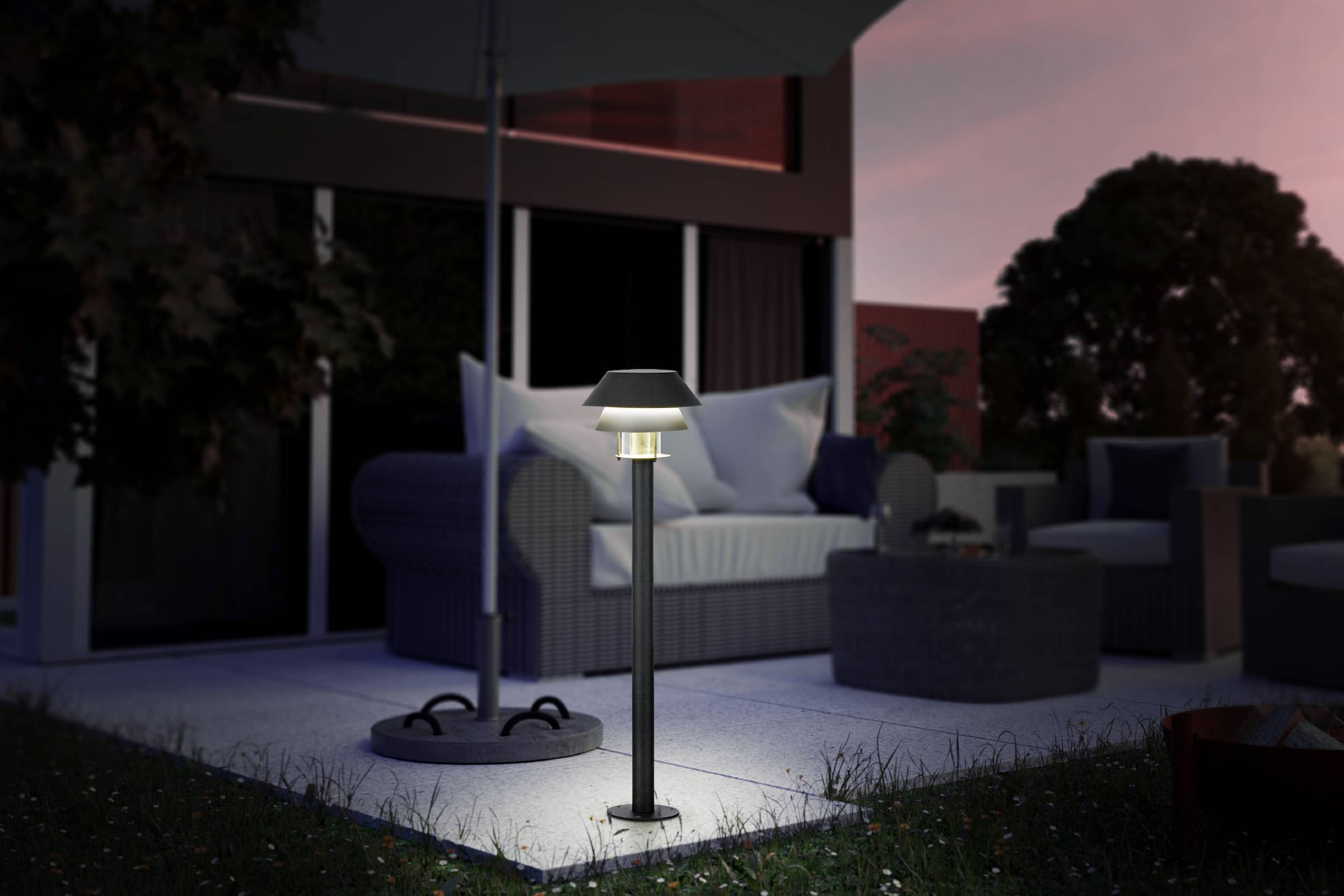 EGLO LED Außen-Stehlampe »Chappera Stehlampe, Außenleuchte aus Metall und Glas, E27, IP65, Lampe« E27 1 Stk. Stehleuchte - H80 x Ø22 cm - schwarz, weiß - 1X40W exkl.