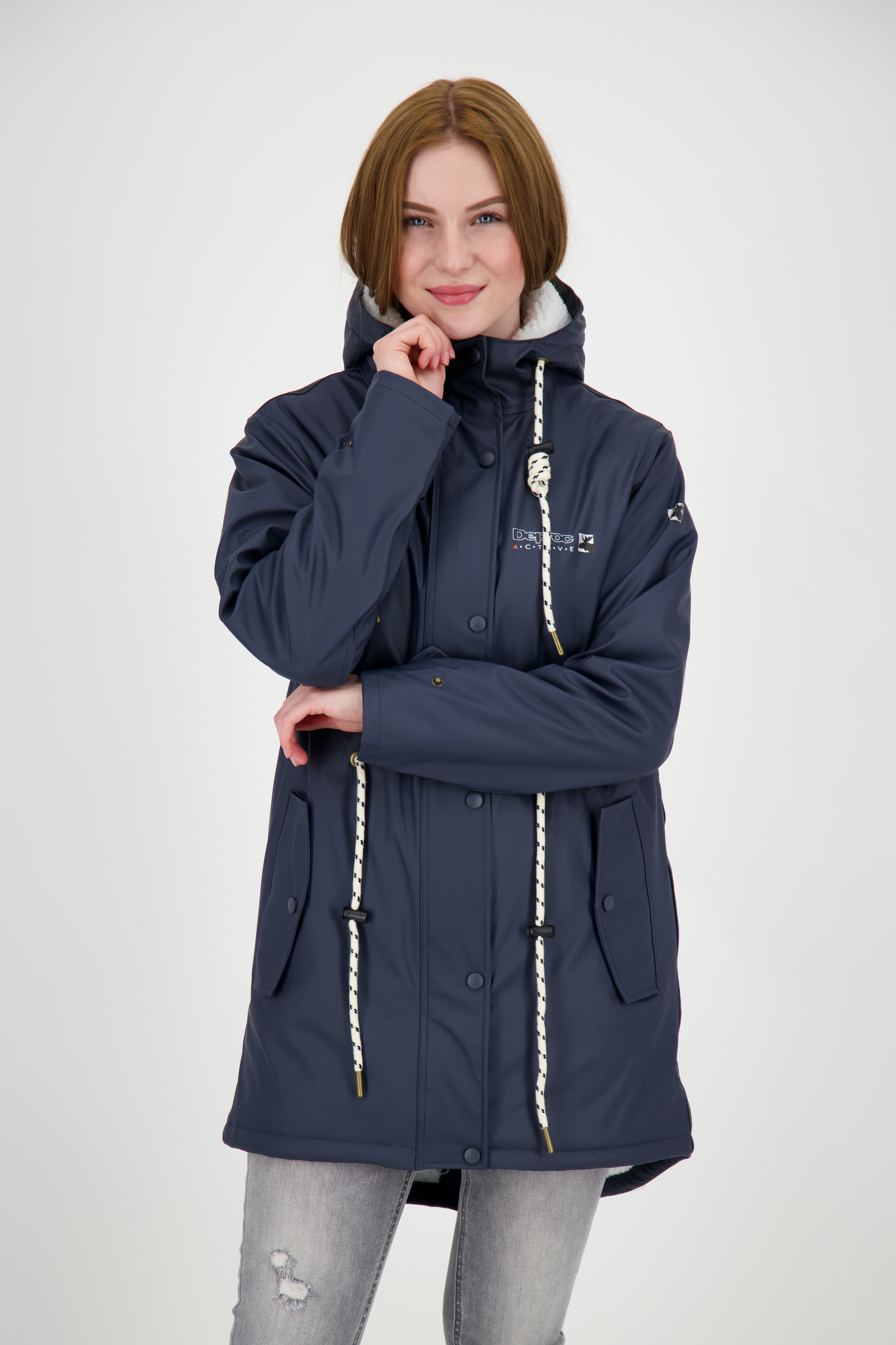 DEPROC Active Regenjacke "Friesennerz ELLESMERE II CLASSIC" mit Kapuze auch in Großen Größen erhältlich