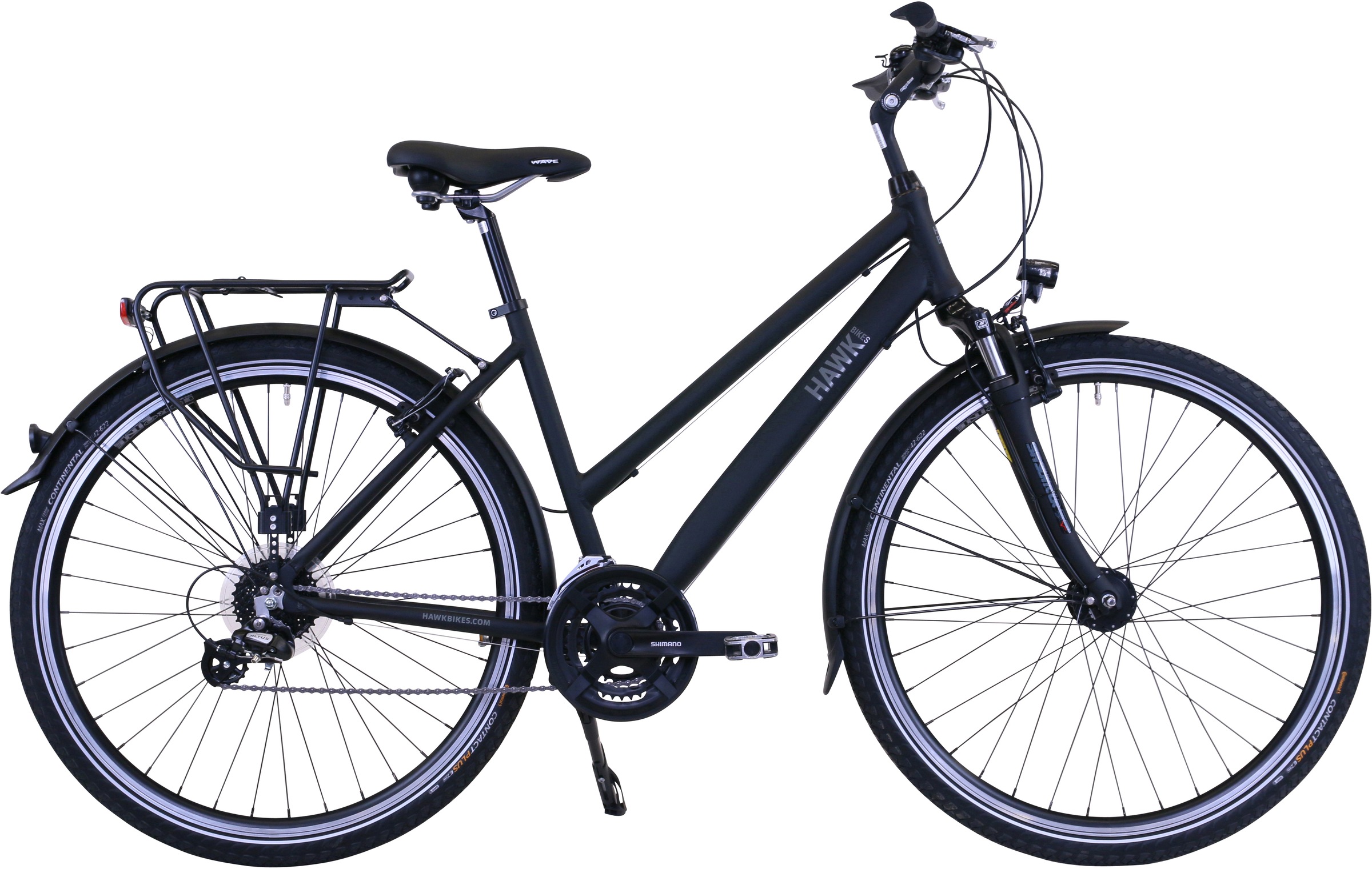 HAWK Bikes Trekkingrad "Trekking Lady Premium Black", 24 Gang, microSHIFT, für Damen und Herren