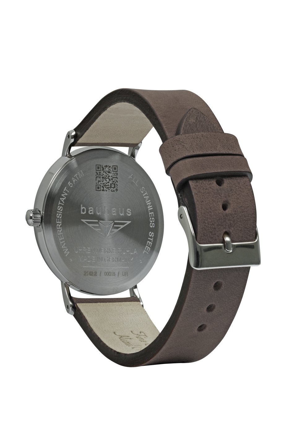 bauhaus Quarzuhr, Armbanduhr, Herrenuhr, Datum, Lederarmband, Made in Germany