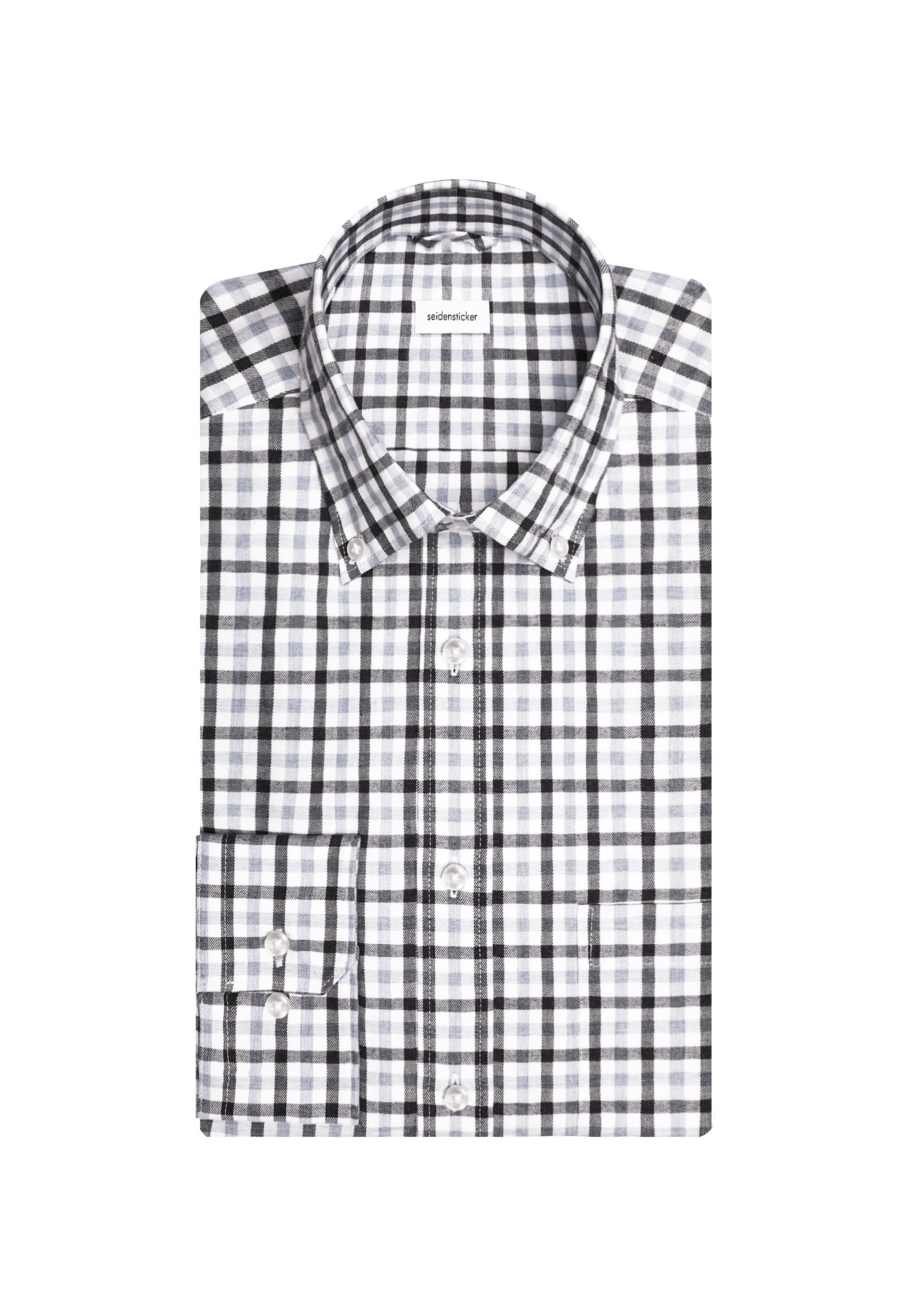 seidensticker Flanellhemd »Regular«, Regular Langarm Button-Down-Kragen Karo
