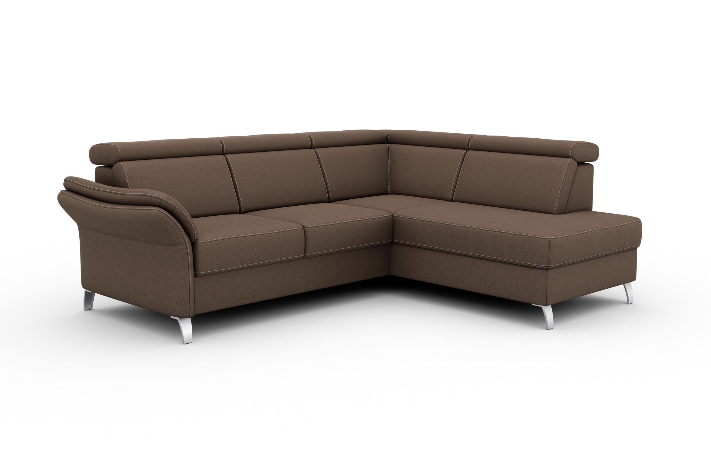 Ecksofa SIT & MORE "Vincenzo L-Form", braun, B:245cm H:84cm T:193cm, Sofas, Ecksofa, inklusive Kopfteilverstellung, wahlweise mit Bettfunktion, Bettkasten 6