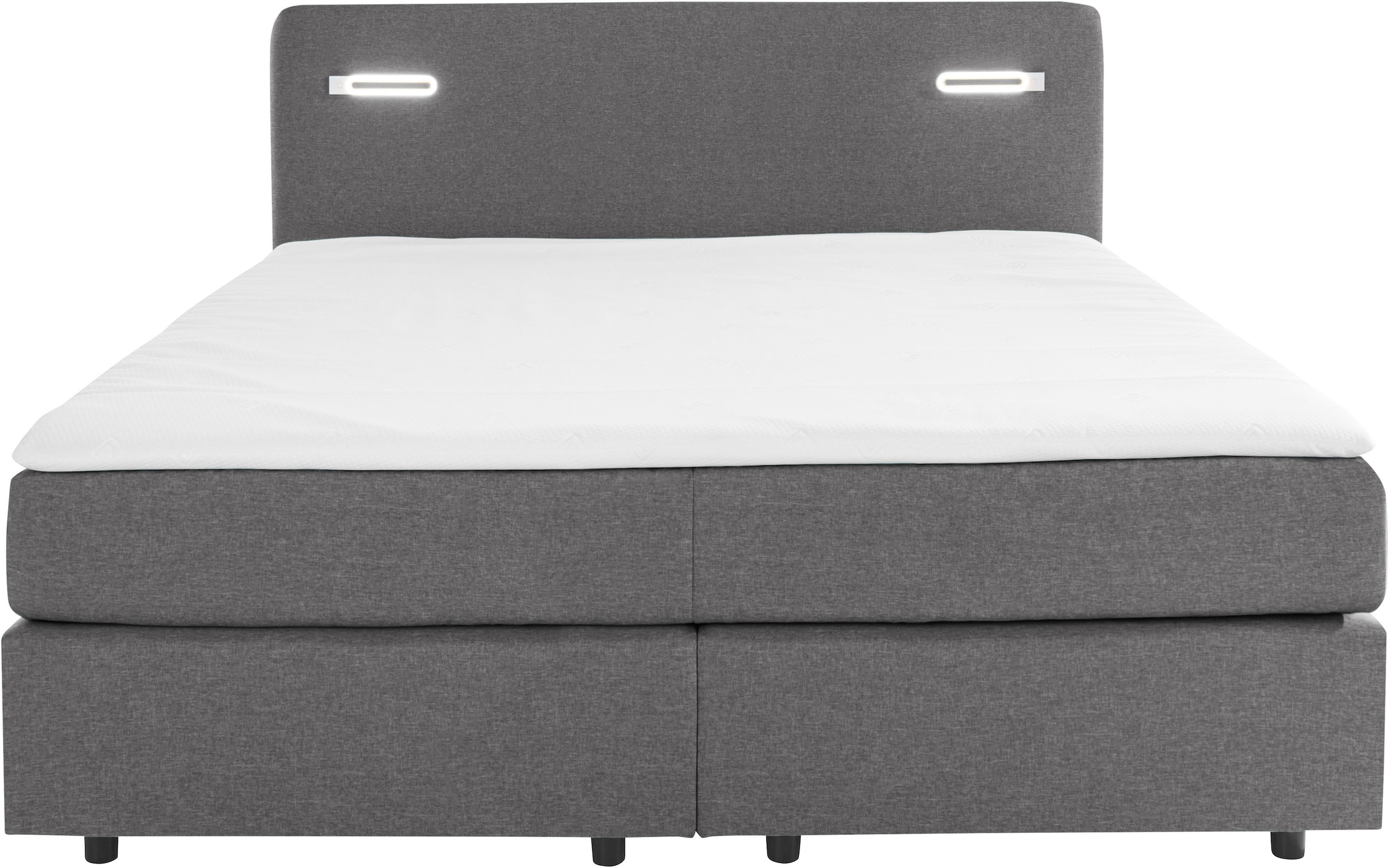 INOSIGN Boxbett »Luan«, Schubkästen, LED-Beleuchtung und Topper, in Breite 120 cm und 180 cm