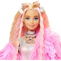 Barbie Anziehpuppe »EXTRA«, blond, mit flauschiger rosa Jacke