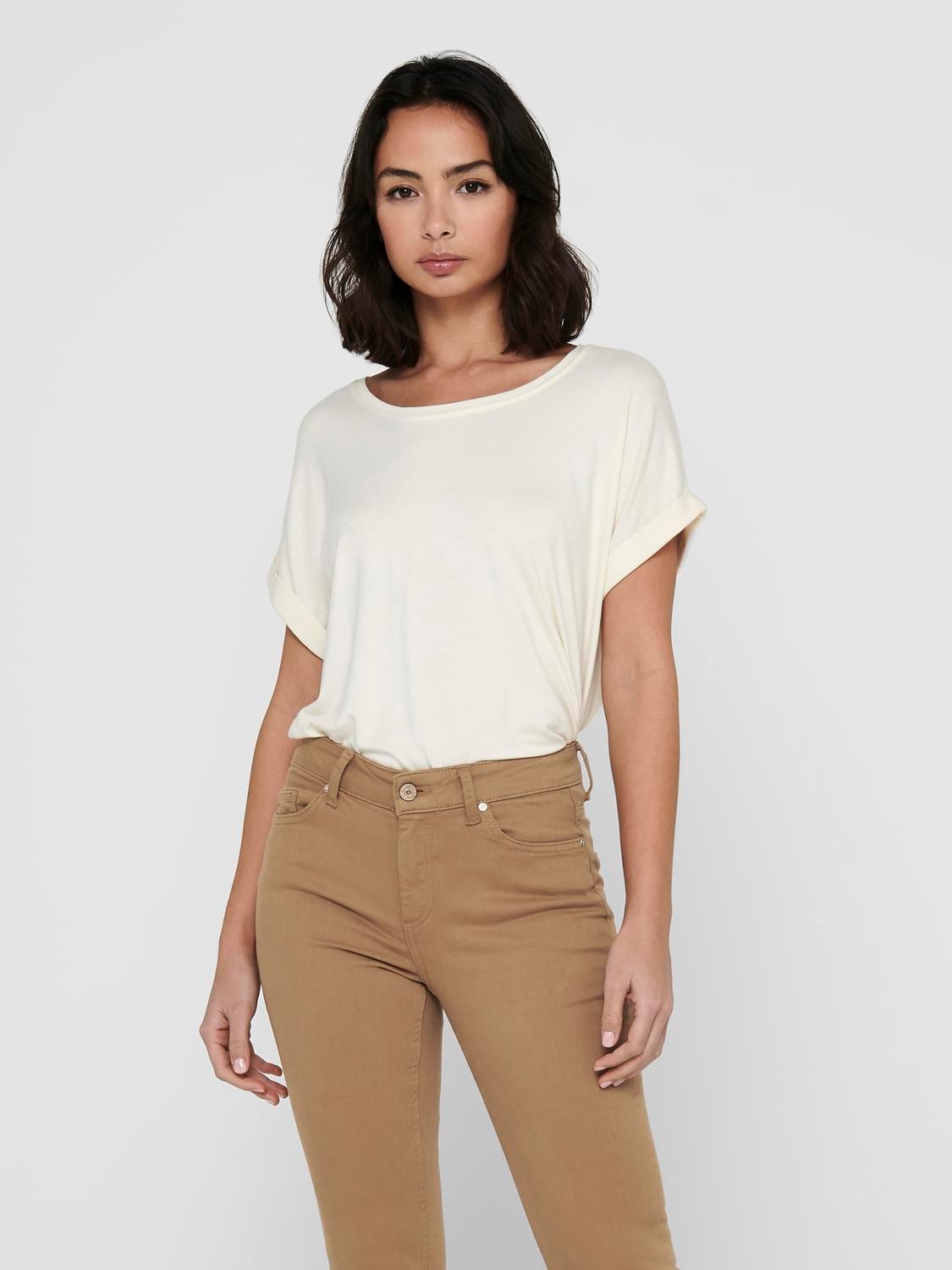 ONLY T-Shirt "ONLMOSTER – Kurzarmshirt mit Aufschlag und klassischem Look", günstig online kaufen