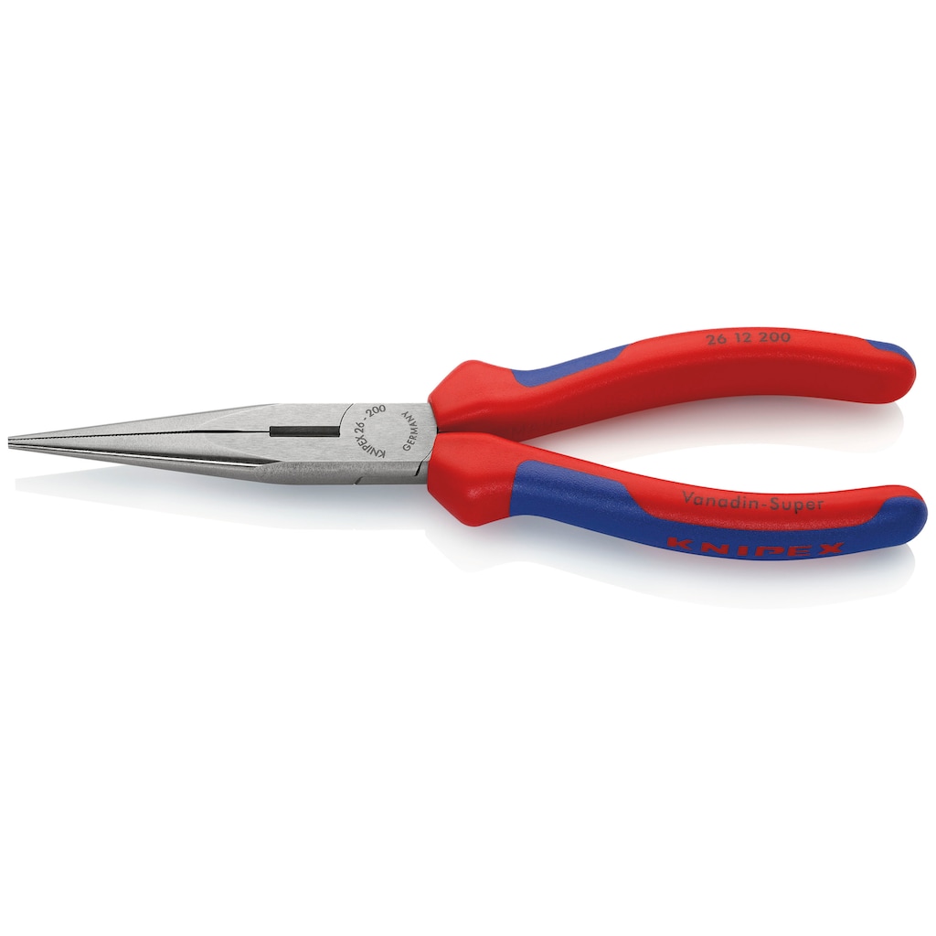 Knipex Flachrundzange »26 12 200 mit Schneide (Storchschnabelzange)«, (1 tlg.)