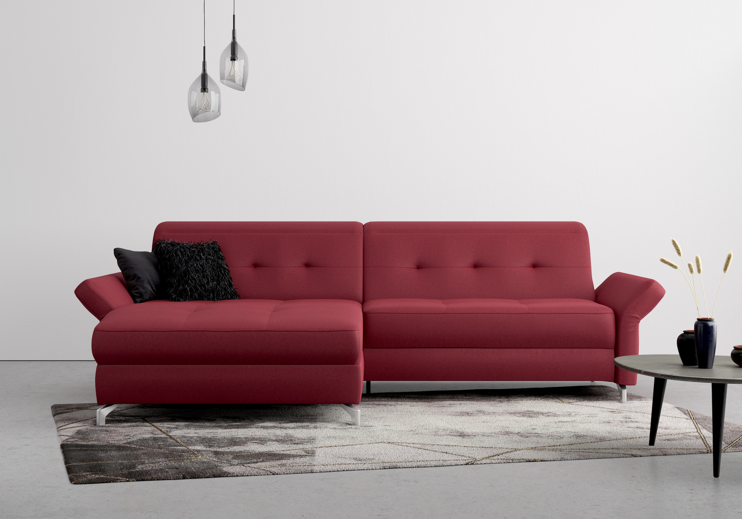 Home affaire Ecksofa "Maredo L-Form" Federkern, wahlweise auch mit Kopfteil günstig online kaufen