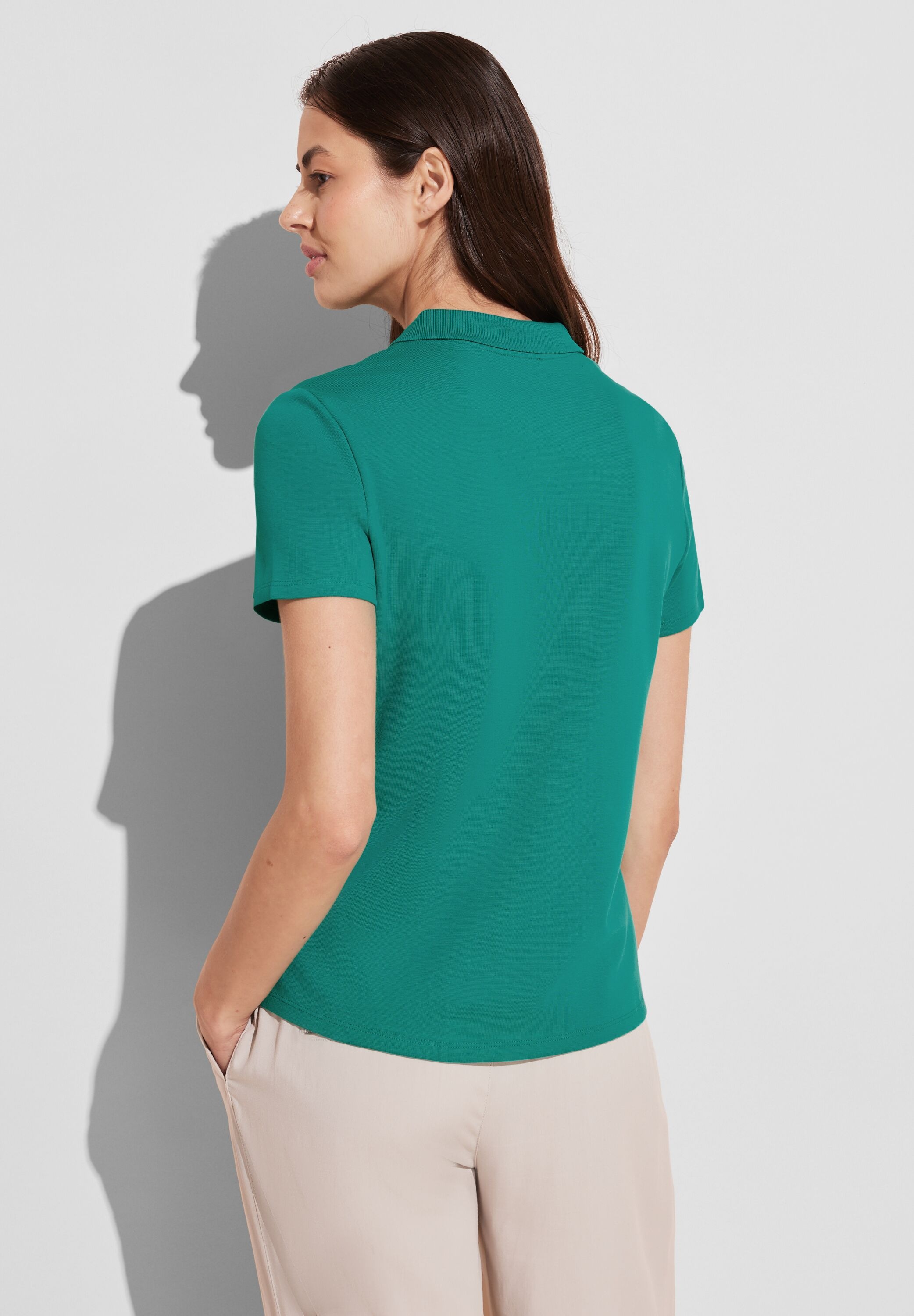 STREET ONE Poloshirt aus Baumwolle mit Stretchante günstig online kaufen