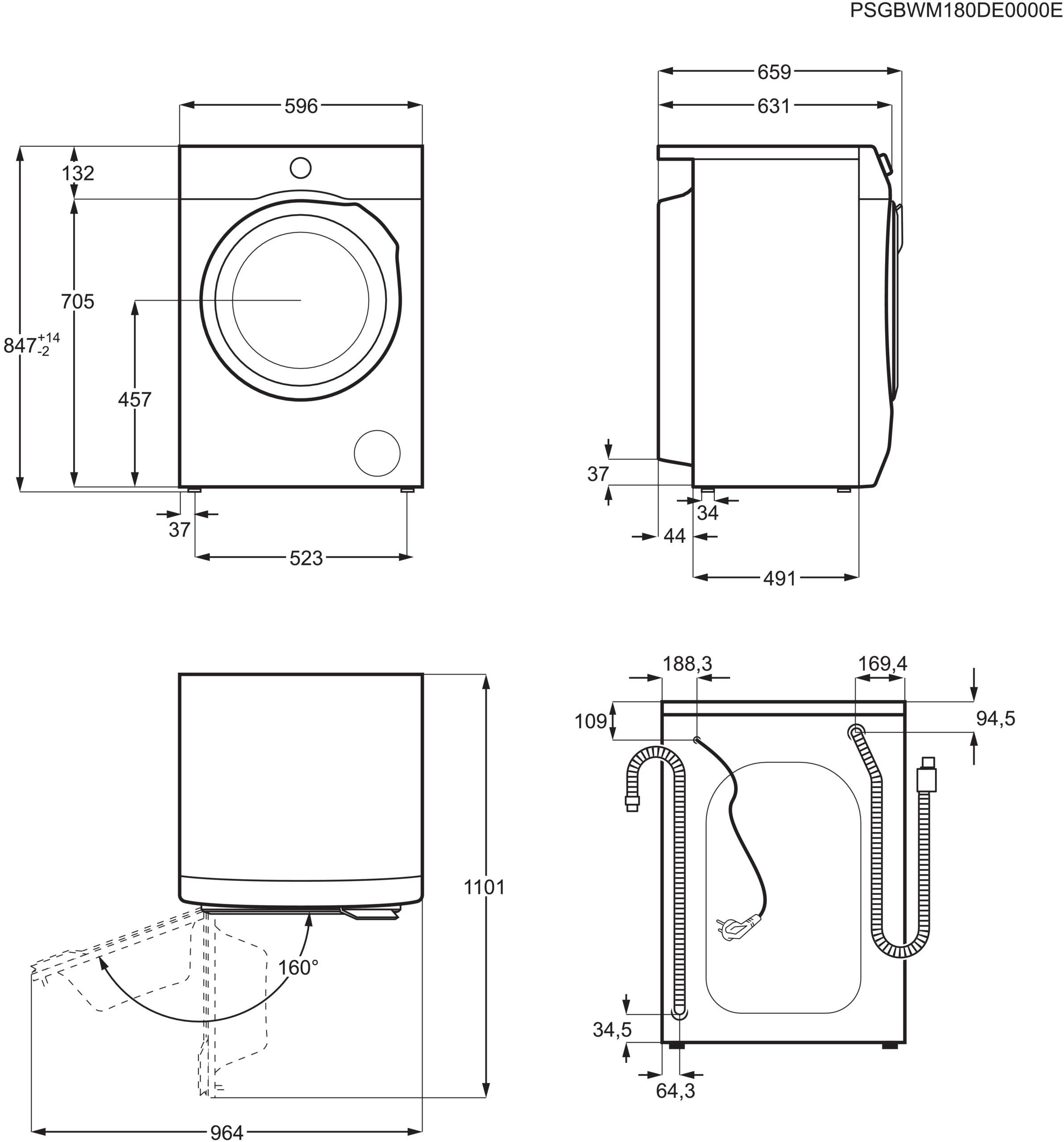 AEG Waschmaschine 9000 Series »LR9W75490 914501215« 9 kg 1400 U/min SoftWater: Schützt Farbe und  Form durch enthärtetes Wasser bei 30°C