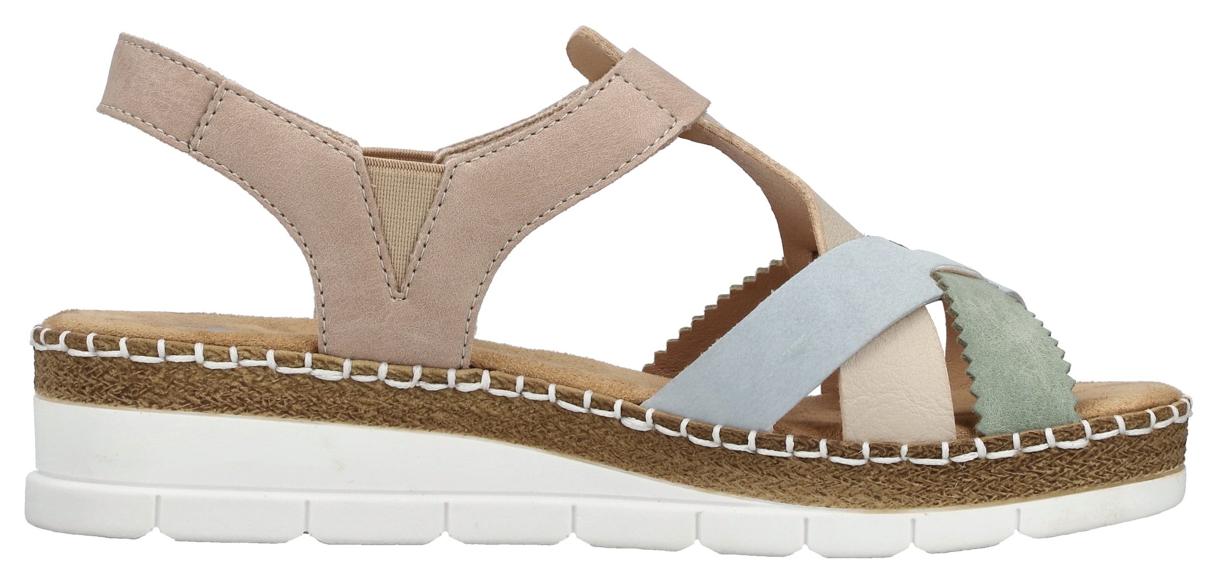 Rieker Sandale  Sommerschuh, Keilsandalette, Schlupfschuh mit Gummizug