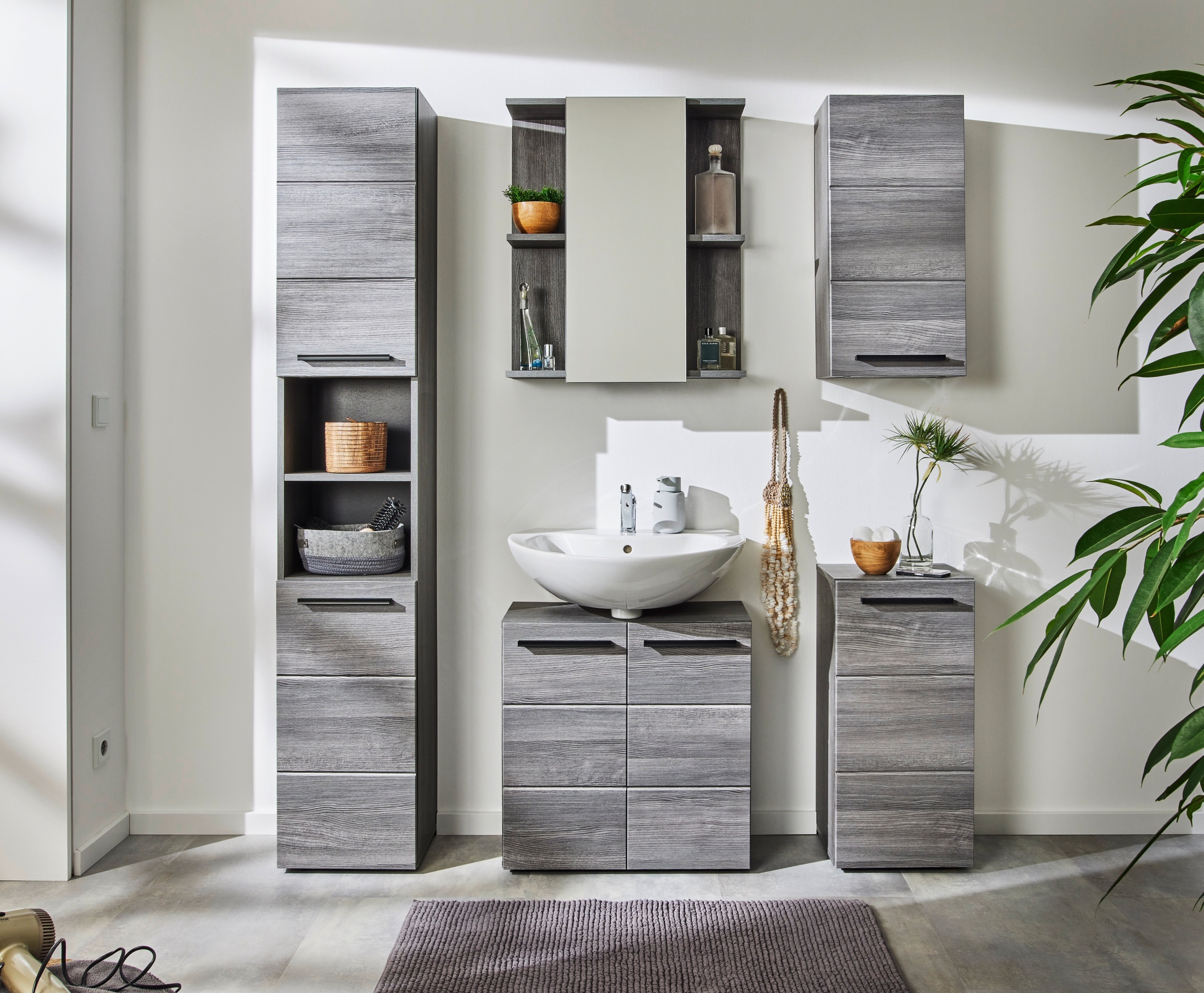 BASIC by Balculina Hängeschrank "Silver, Badezimmerschrank BxHxT 34x70x23" günstig online kaufen