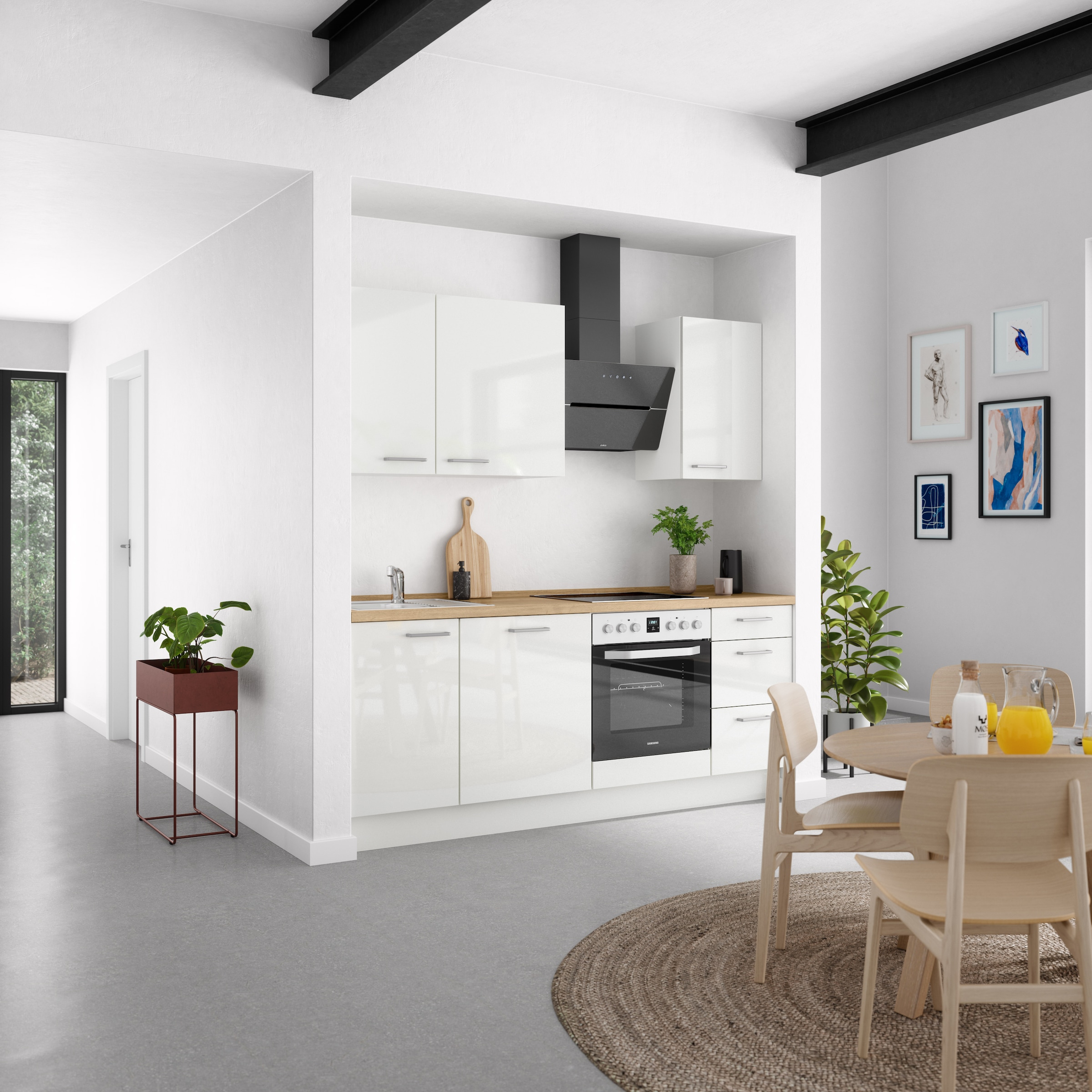 nobilia® Küchenzeile »"Flash II"«, vormontiert, Ausrichtung wählbar, Breite 210 cm, wahlw. mit E-Geräten