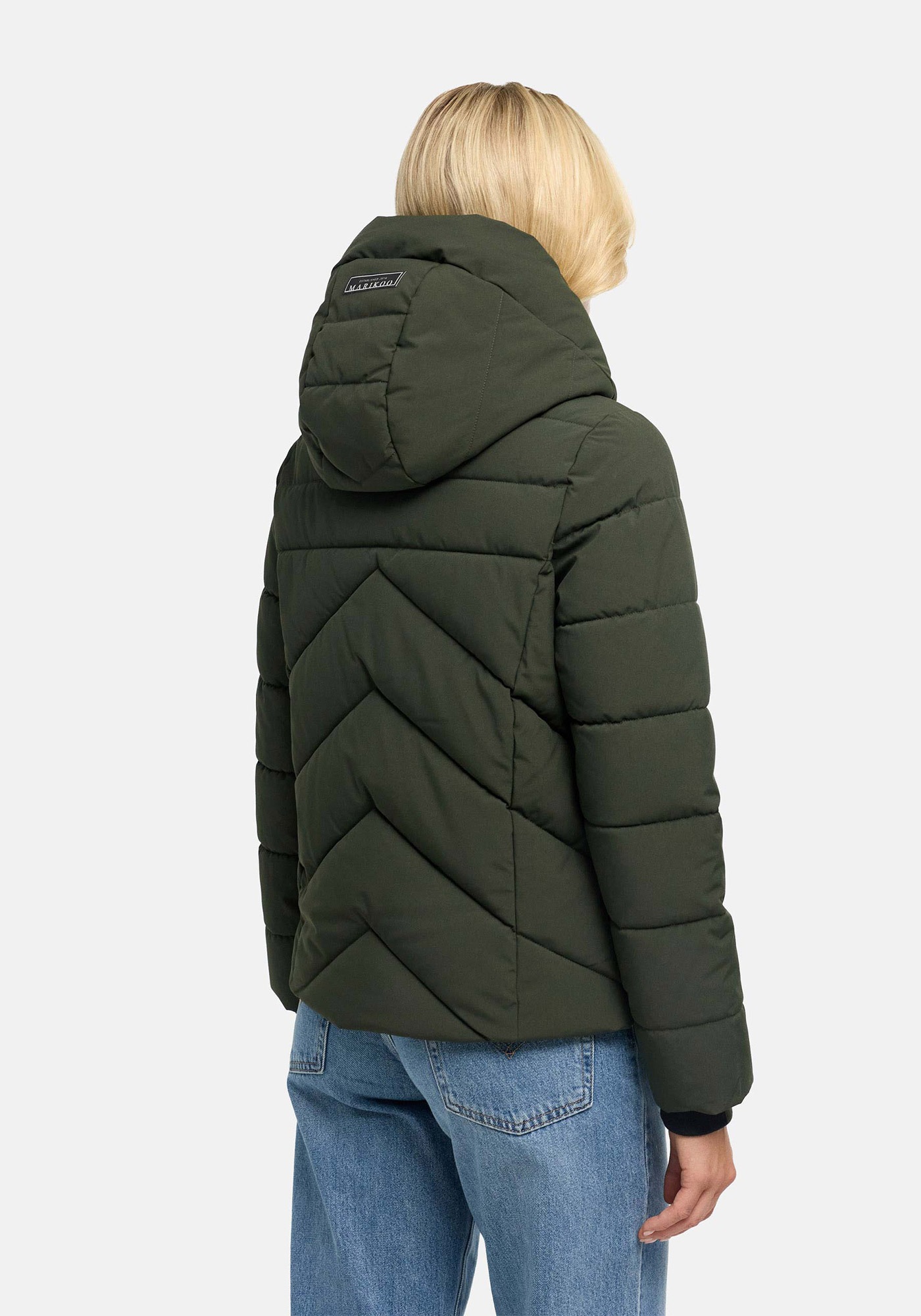 Marikoo Winterjacke »Naanda« mit Kapuze Steppjacke mit diagonaler Steppung, Kapuze, hohem Kragen