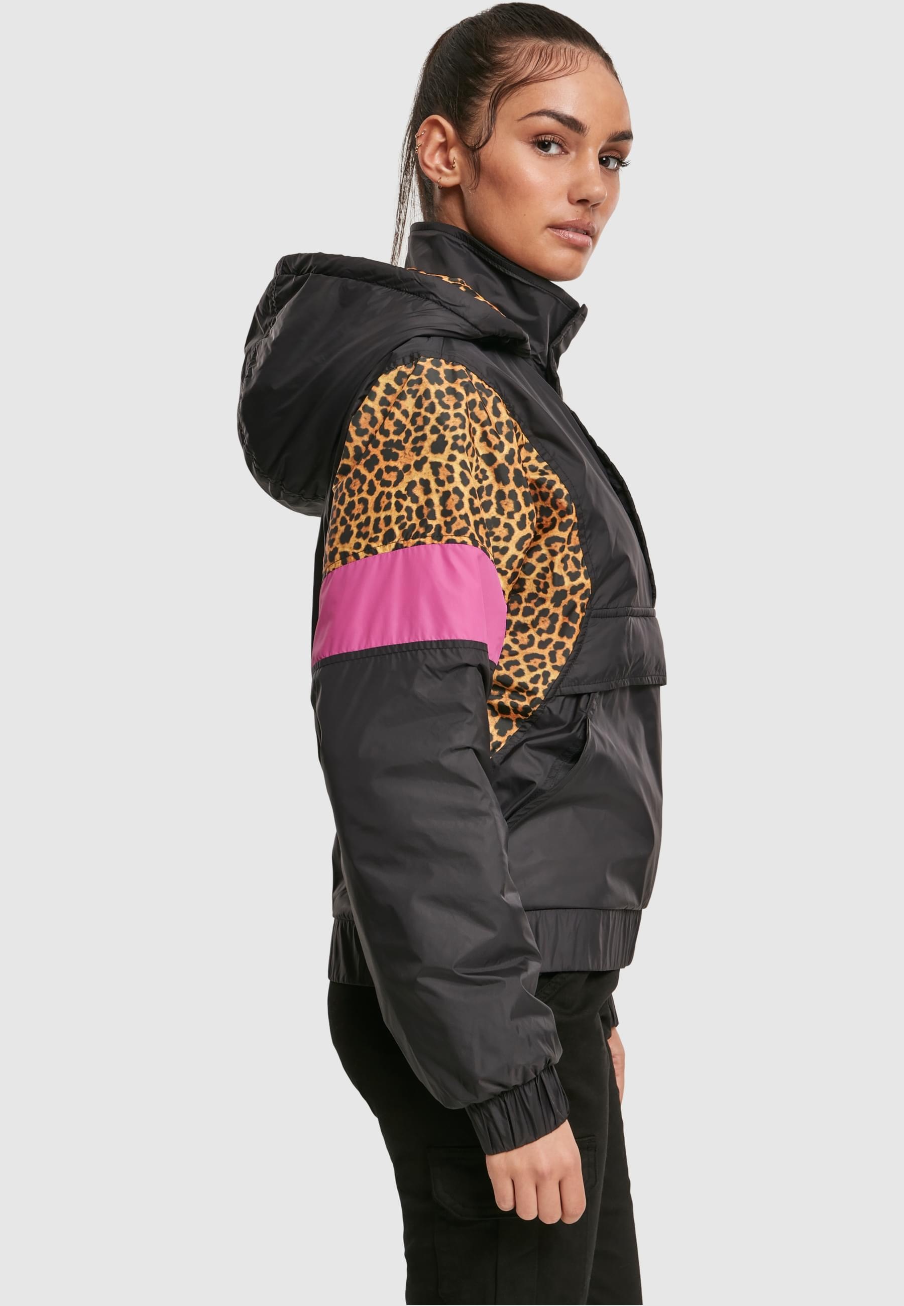 URBAN CLASSICS Allwetterjacke »Urban Classics Damen Ladies AOP Mixed Pull Over Jacket«, (1 St.), mit Kapuze
