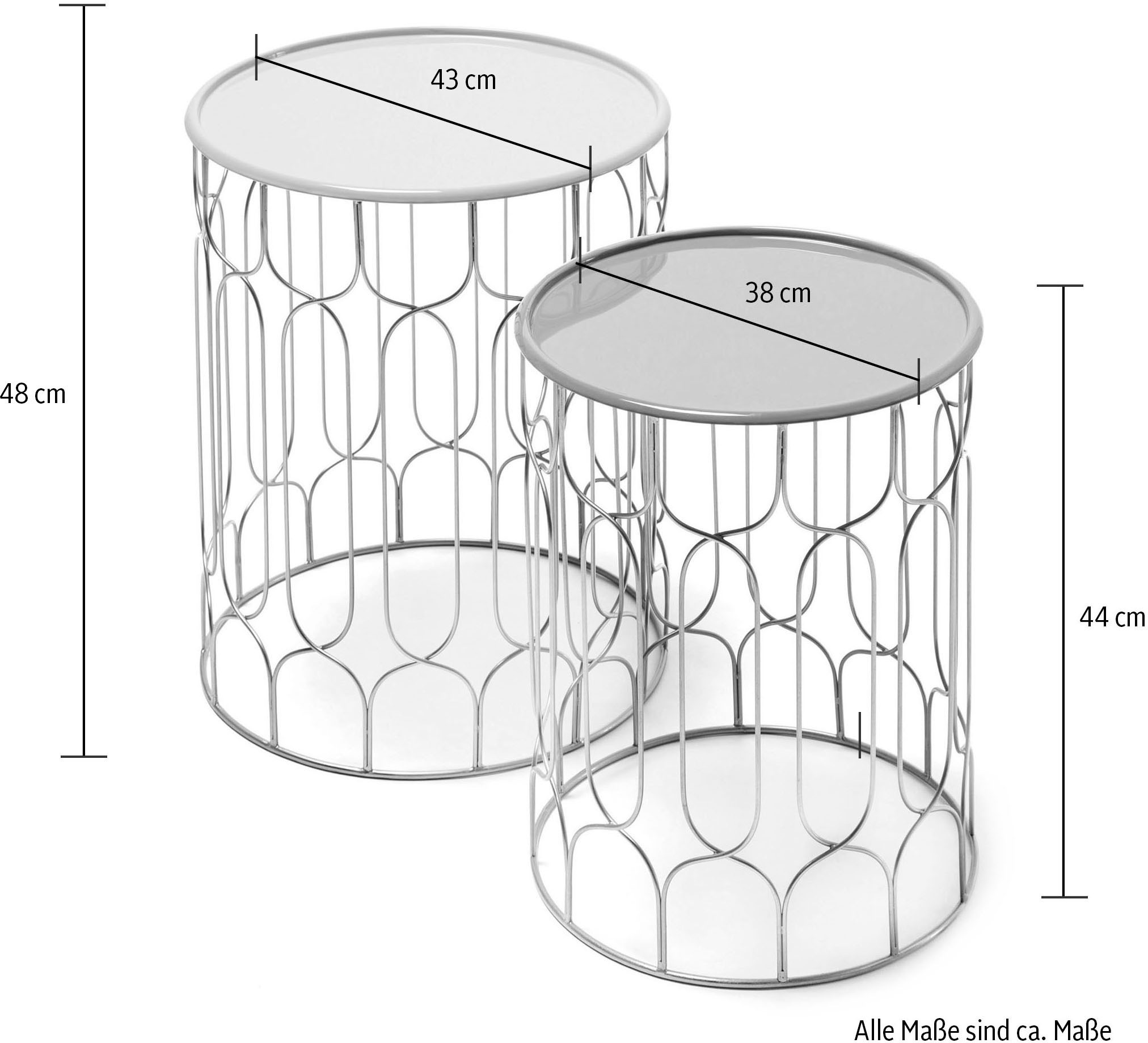 Kayoom Beistelltisch »Beistelltisch-Set Timba, stylische Optik, verschieden große Tische«, (Set, 2 St.), 2er-Set, vielfältig einsetzbar, aktuelle Farben, aus stabilem Metall