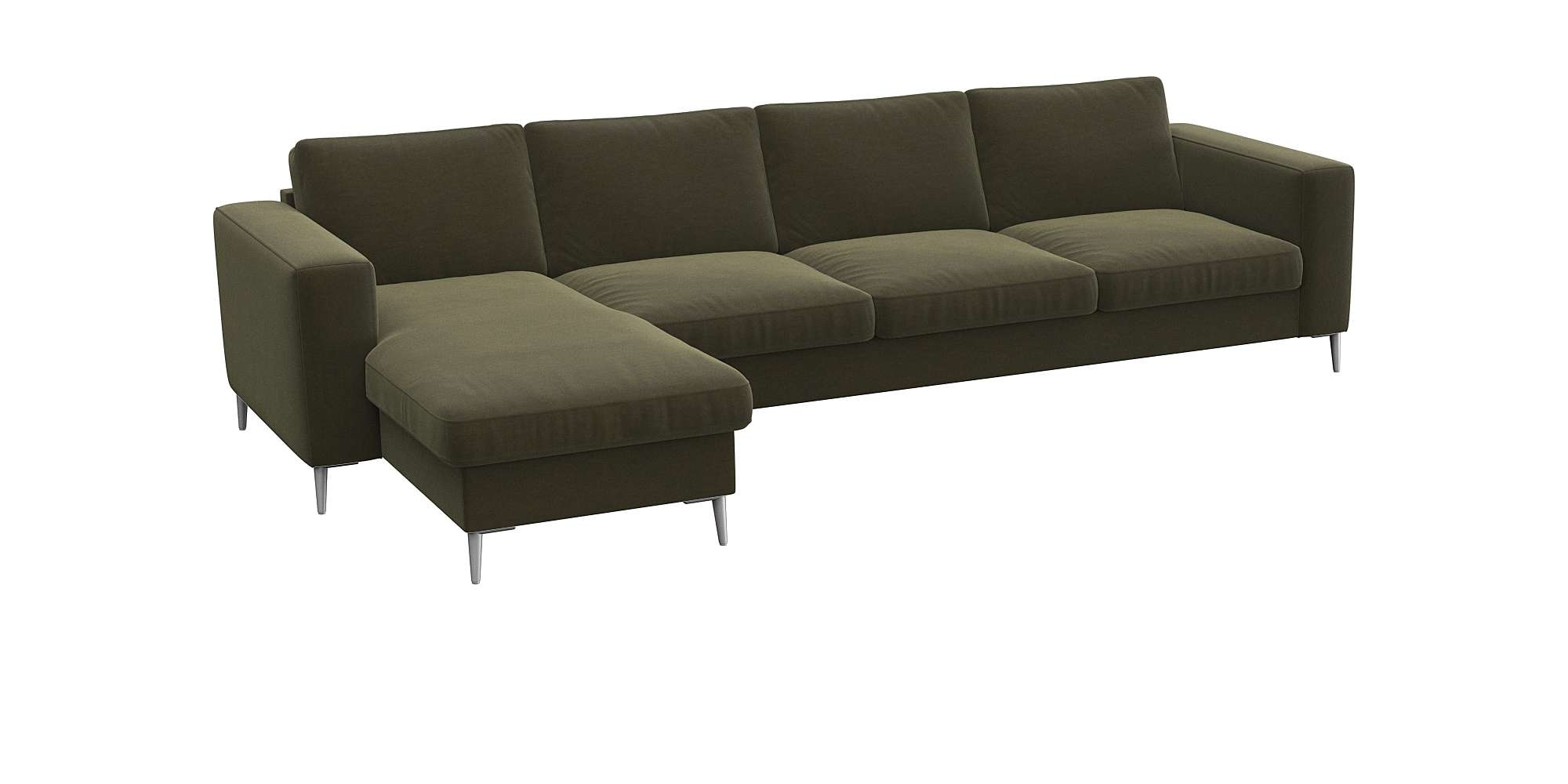 FLEXLUX Ecksofa »Fiore, super Sitzkomfort durch Kaltschaum im Sitz, L-Form«, breite Armlehnen, Füße Alu