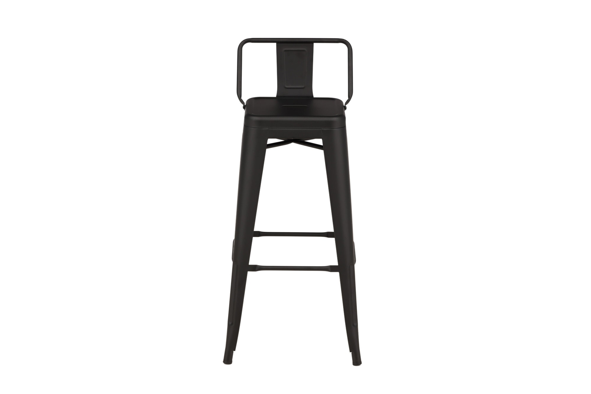 Venture Home Barhocker »Tempe, 4er-Set Barhocker in Schwarz mit Rückenlehne, 136 kg belastbar« Set, 4 Stk. tlg. Tresenstuhl, Stahlrahmen, niedrige Lehne, Fußstütze, schlicht