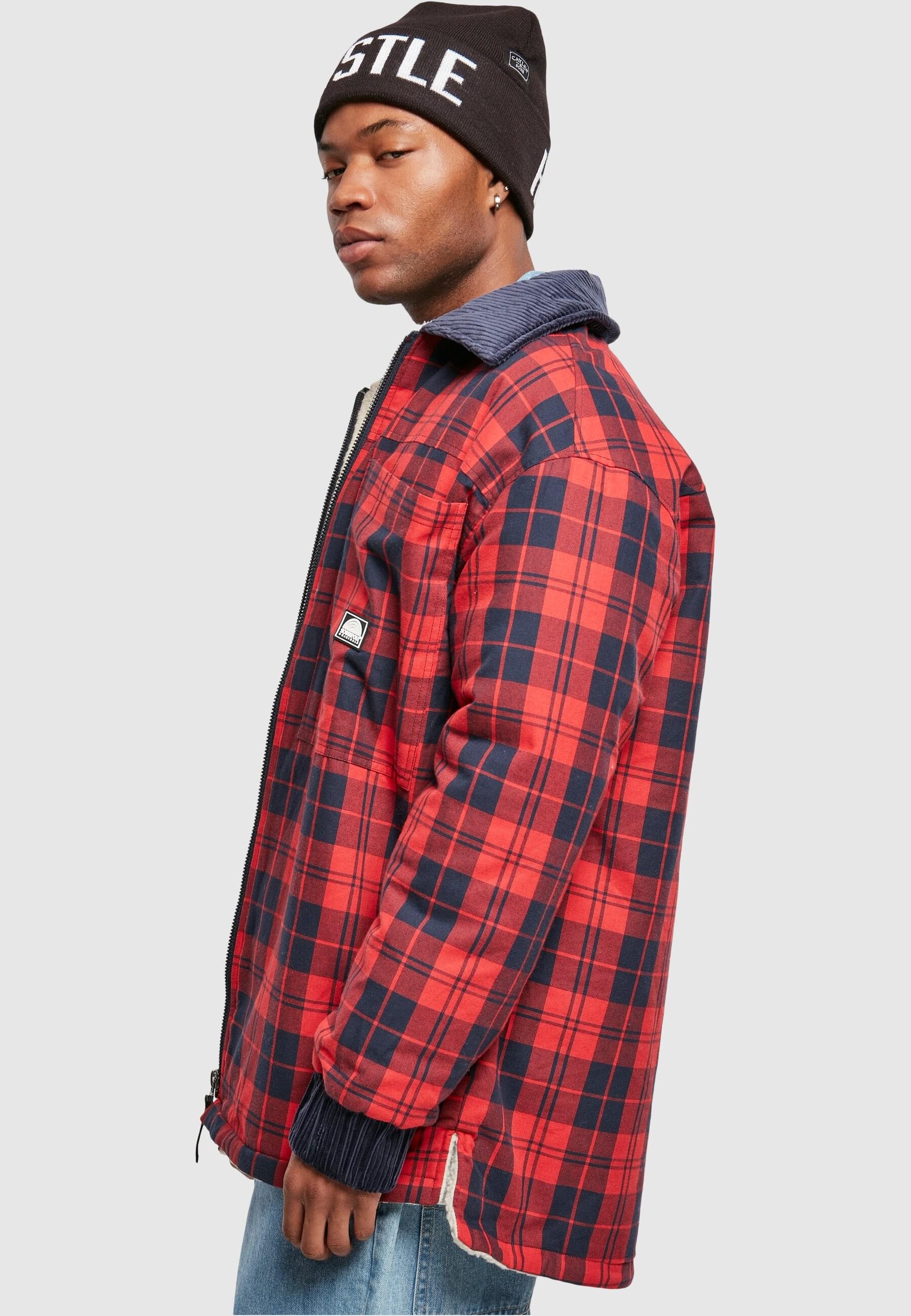 Southpole Allwetterjacke »Southpole Herren Southpole Check Flannel Sherpa Jacket«, (1 St.), ohne Kapuze