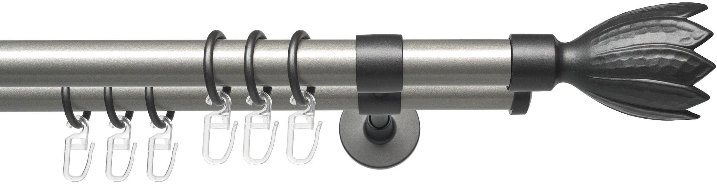 Liedeco Gardinenstange "Lan Flower" Ø 20 mm 2 läufig-läufig Fixmaß 2-läufig günstig online kaufen