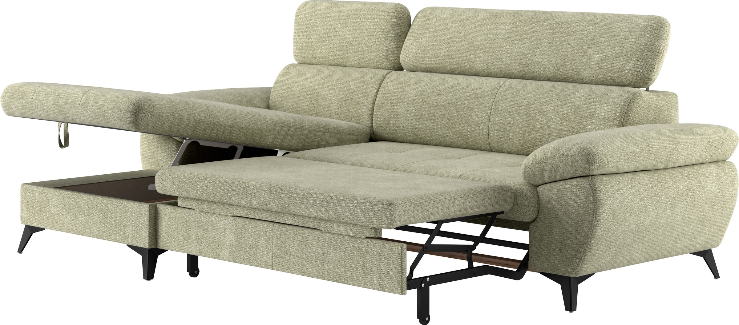 COTTA Ecksofa »Hudson L-Form«, mit Kopfteilverstellung, wahlweise mit Bettfunktion & Bettkasten