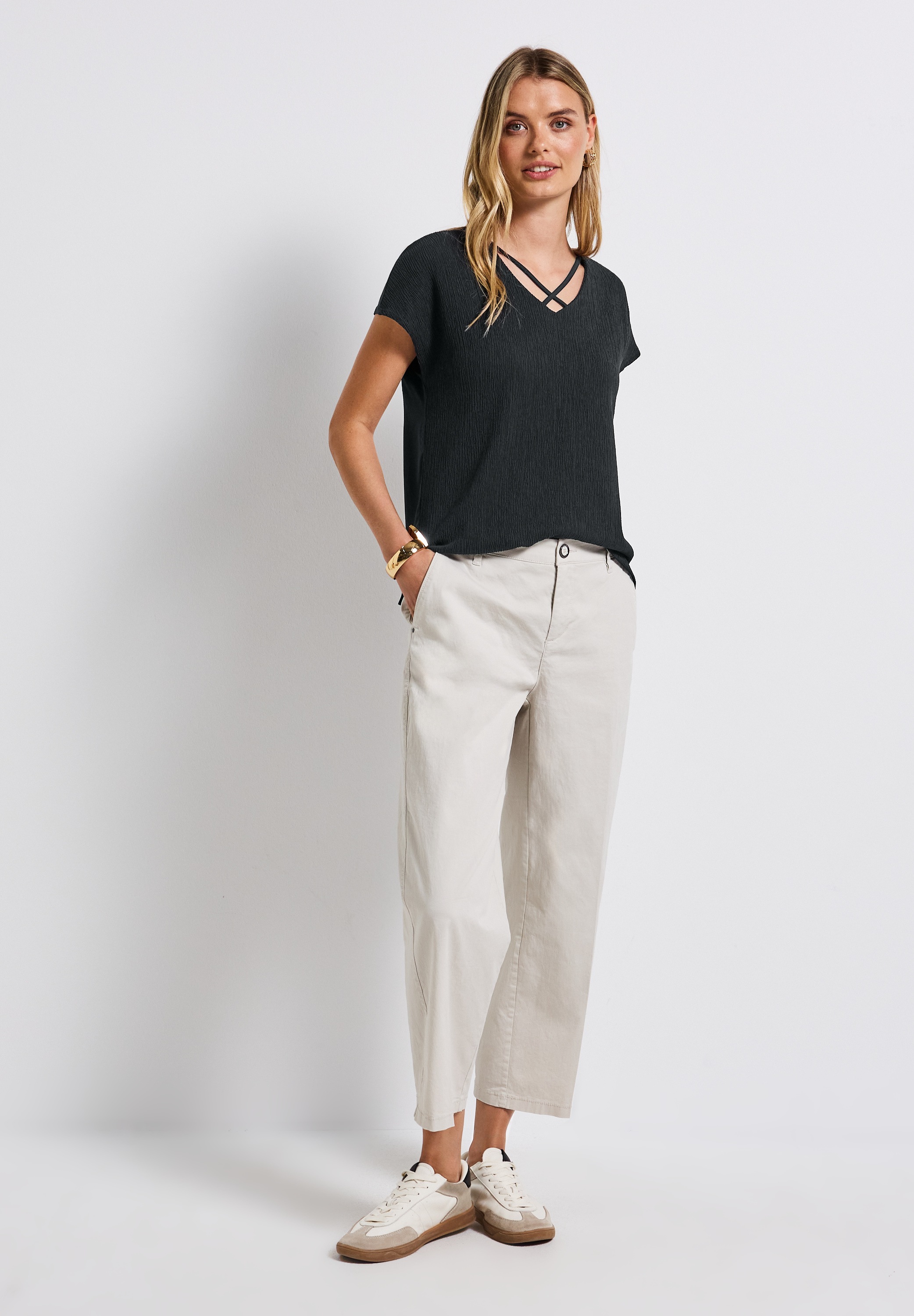 Thumbnail - STREET ONE T-Shirt mit dekorativen Bändchen