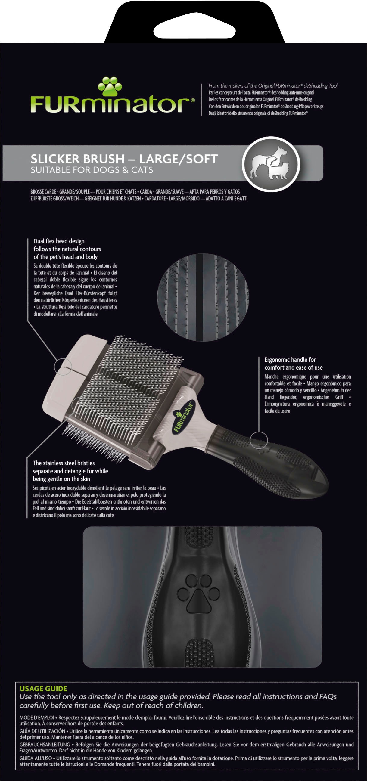 FURminator Zupfbürste »Furminator Slicker Brush L Soft«, für Hunde und Katzen mit seidigem oder drahtigem Fell
