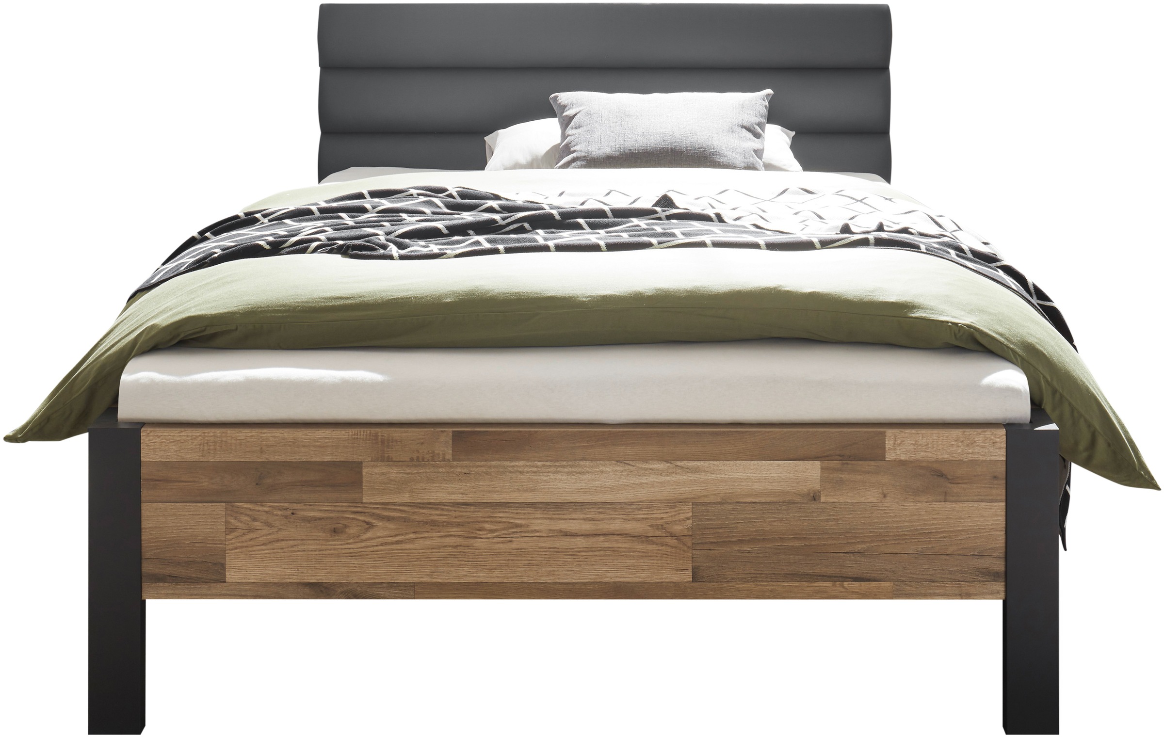 Thumbnail - Begabino Bettgestell "Dallas Bett, Jugendbett mit gepolstertem Kopfteil" Polsterbett wahlweise in 140 oder 120 cm