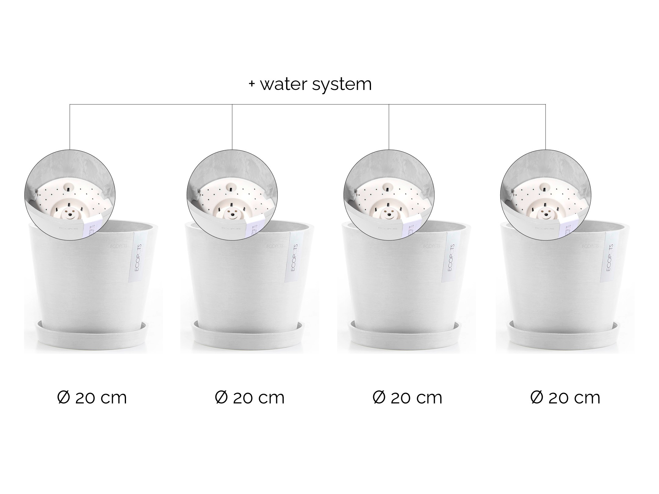 ECOPOTS Blumentopf »Amsterdam«, (Set, 4 St.), mit passenden Untersetzern