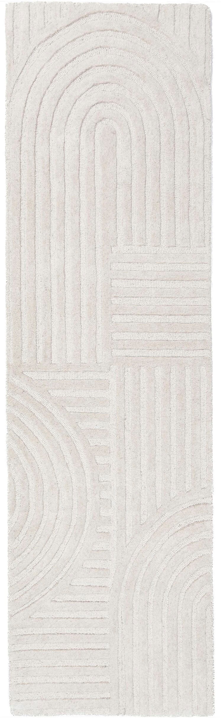 FLAIR RUGS Teppich "ZEN GARDEN" rechteckig 14 mm Höhe 100% Wolle, Hoch-Tief-Effekt, auch als Läufer und in Rund erhältlich